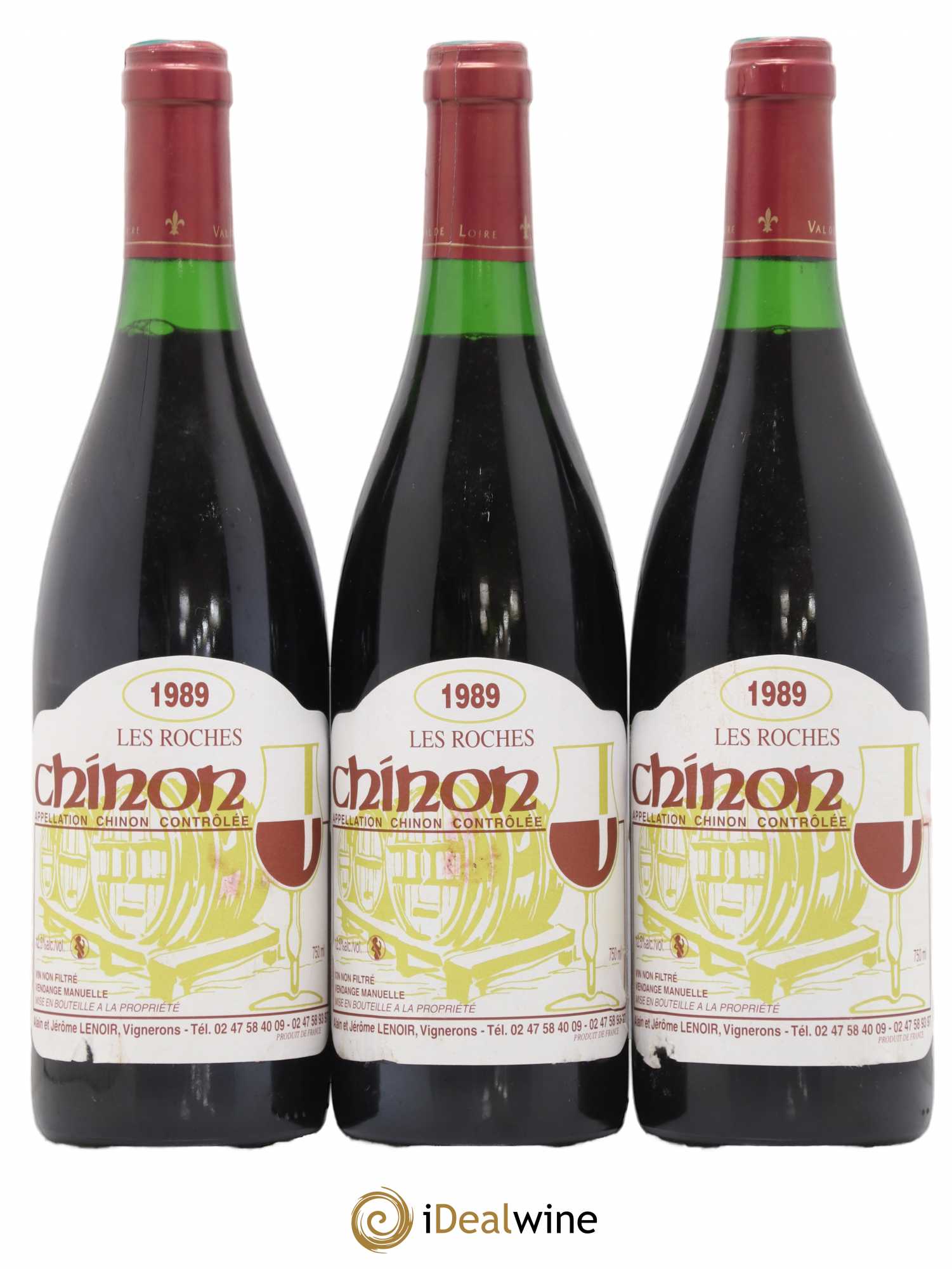 Chinon Les Roches Lenoir (Domaine) 1989 - Lot de 3 bouteilles - 0