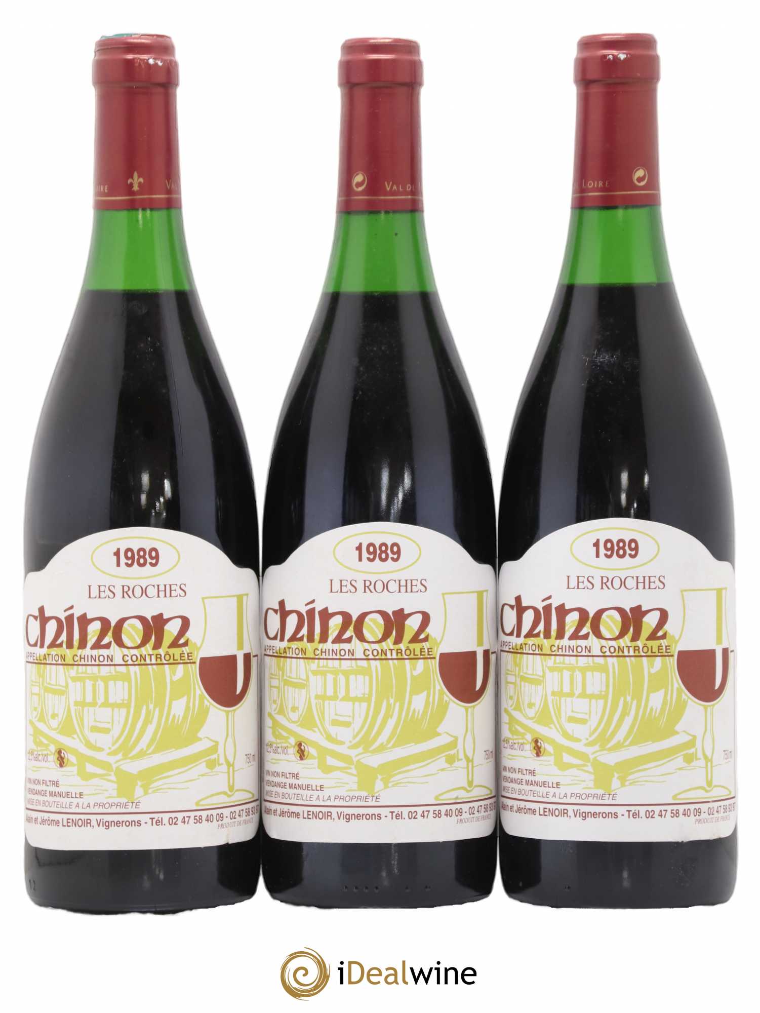 Chinon Les Roches Lenoir (Domaine) 1989 - Lot de 3 bouteilles - 0