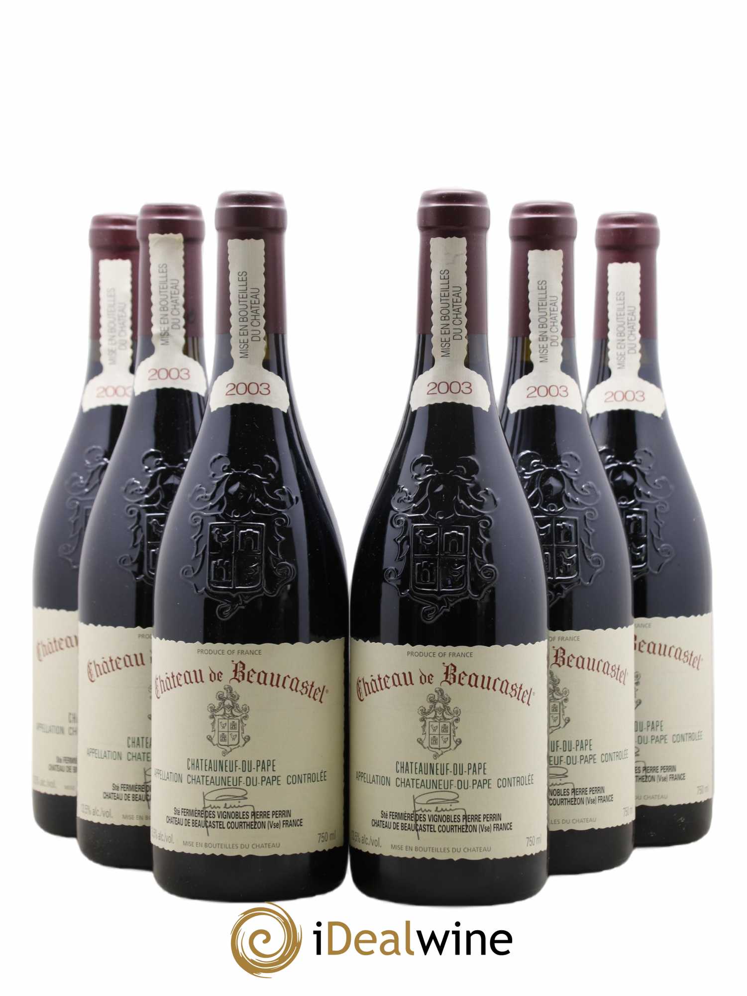 Châteauneuf-du-Pape Château de Beaucastel Famille Perrin 2003 - Lot de 6 bouteilles - 0