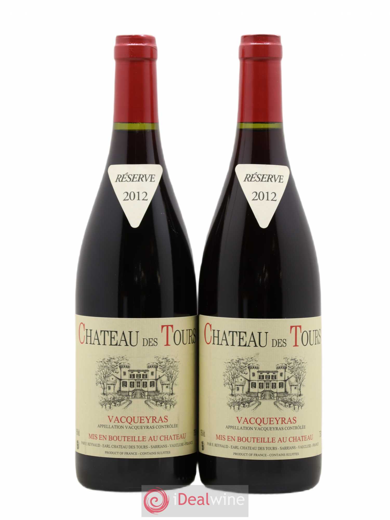 Vacqueyras Château des Tours Emmanuel Reynaud 2012 - Lot de 2 bouteilles - 0