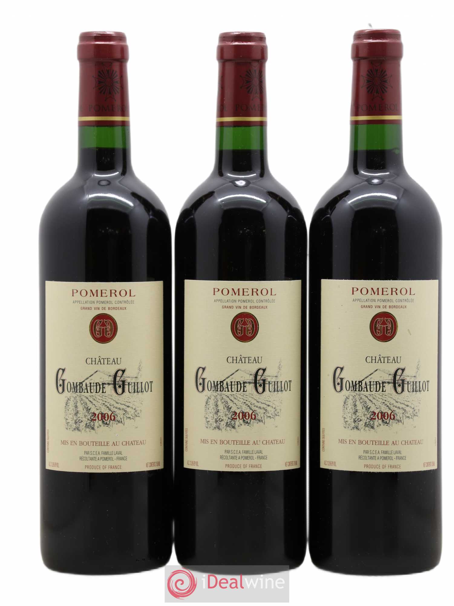 Château Gombaude Guillot 2006 - Lot de 3 bouteilles - 0