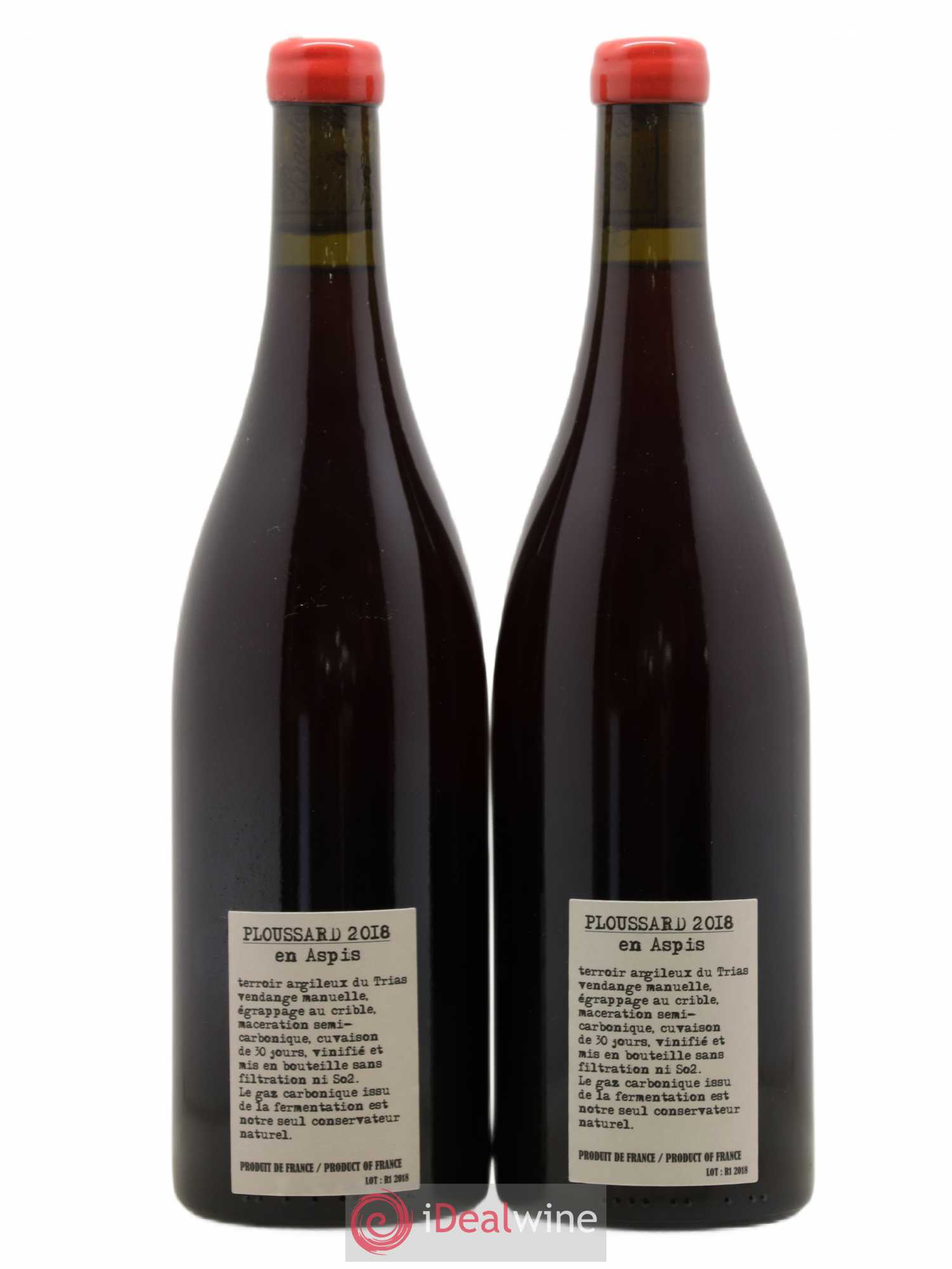 Arbois-Pupillin Ploussard En Aspis Adeline Houillon & Renaud Bruyère 2018 - Lot of 2 bottles - 1