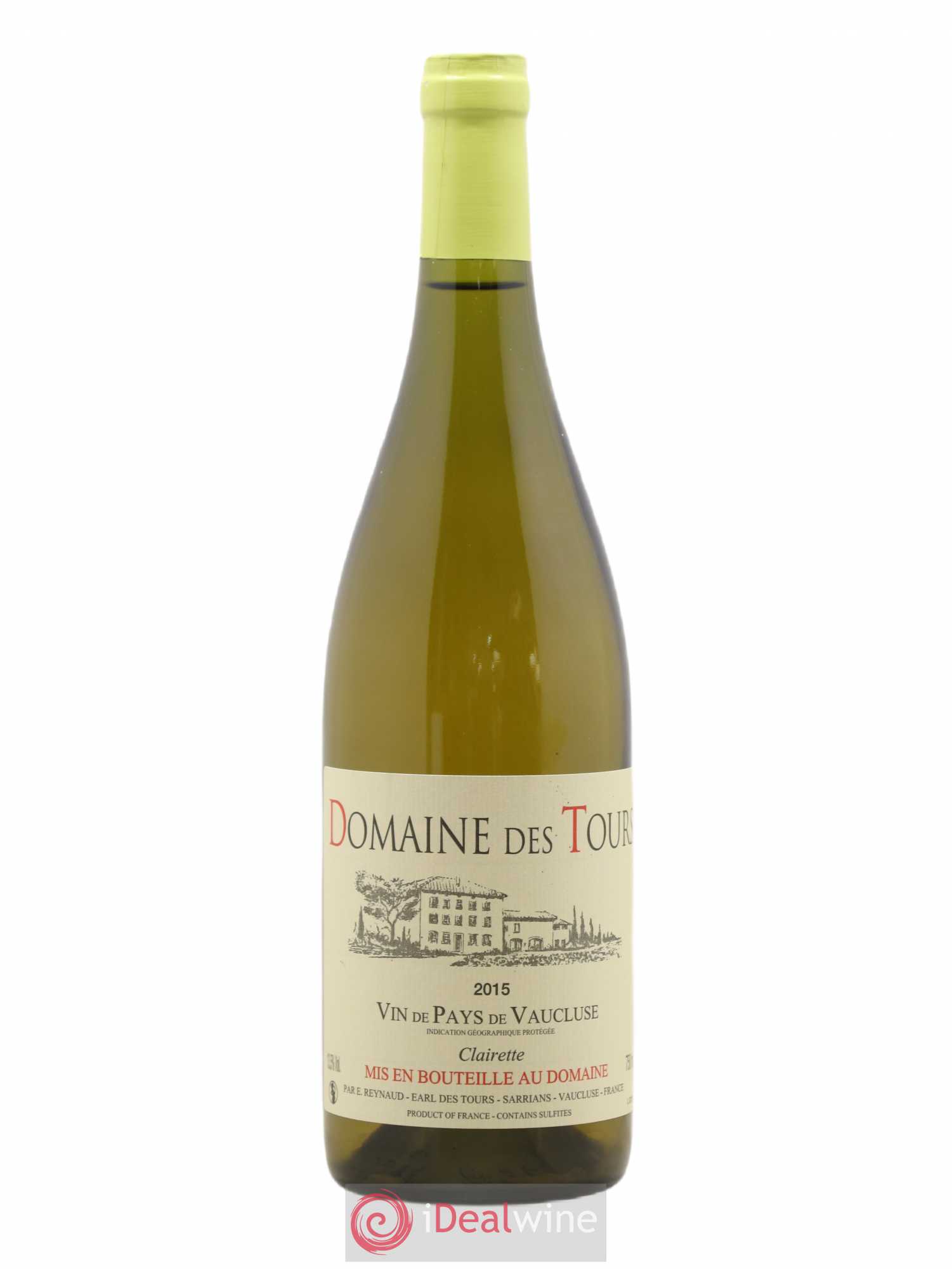 Vaucluse (Vin de Pays de Vaucluse) Domaine des Tours Emmanuel Reynaud Clairette 2015 - Lot de 1 bouteille - 0