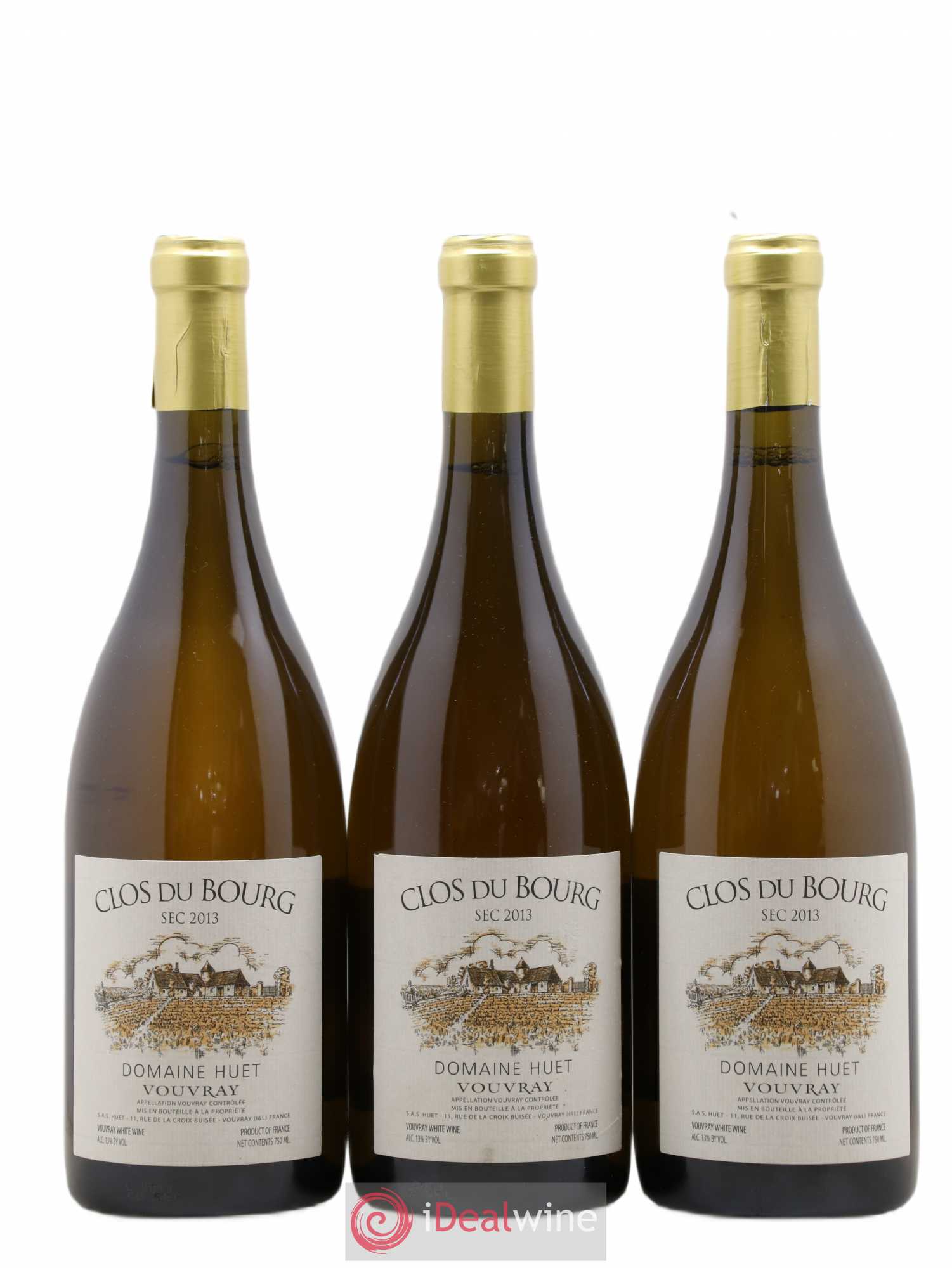 Vouvray Clos du Bourg Sec Domaine Huet 2013 - Lot de 3 bouteilles - 0