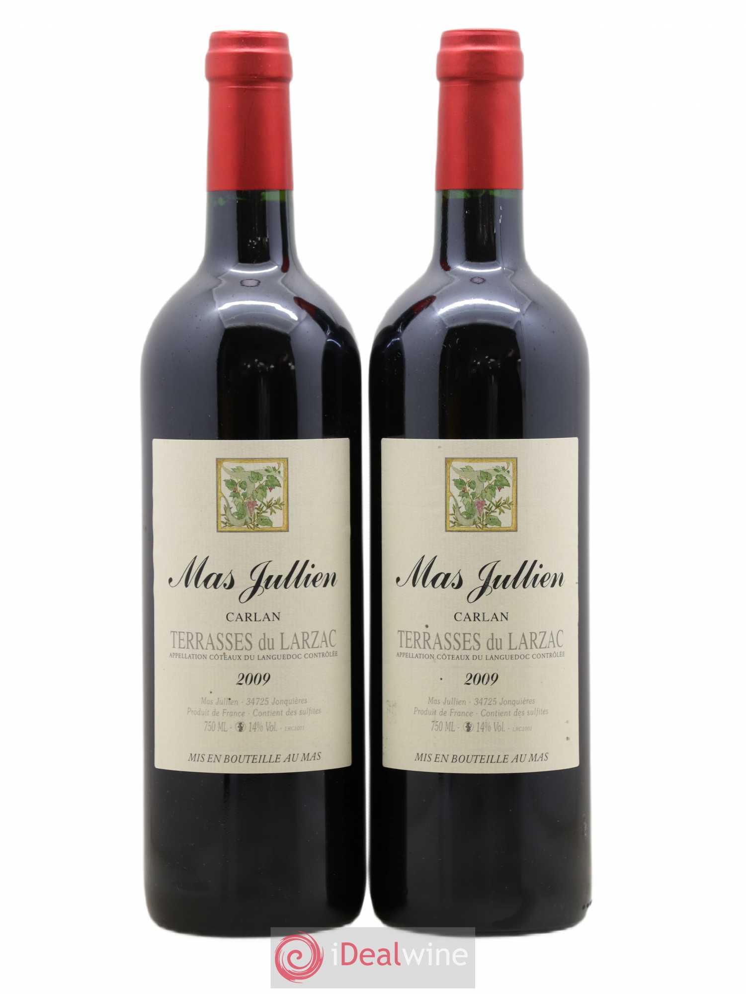 Terrasses du Larzac Mas Jullien Carlan Olivier Jullien 2009 - Lot de 2 bouteilles - 0