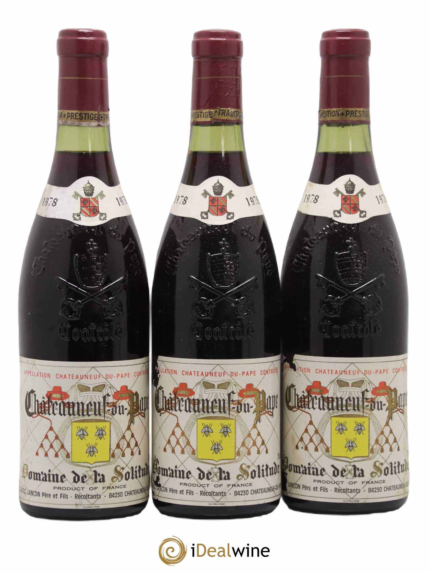 Châteauneuf-du-Pape Domaine de la Solitude 1978 - Lot de 3 bouteilles - 0
