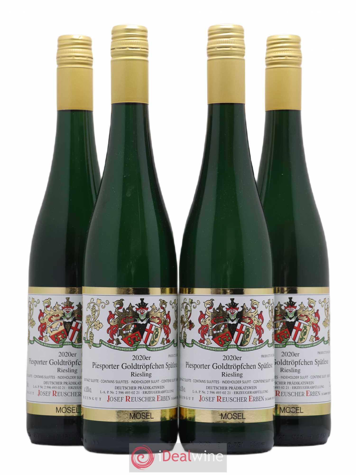 Allemagne Mosel-Saar Piesporter Goldtröpfchen Riesling Spätlese Josef Reuscher Erben (sans prix de réserve) 2020 - Lotto di 4 bottiglie - 0