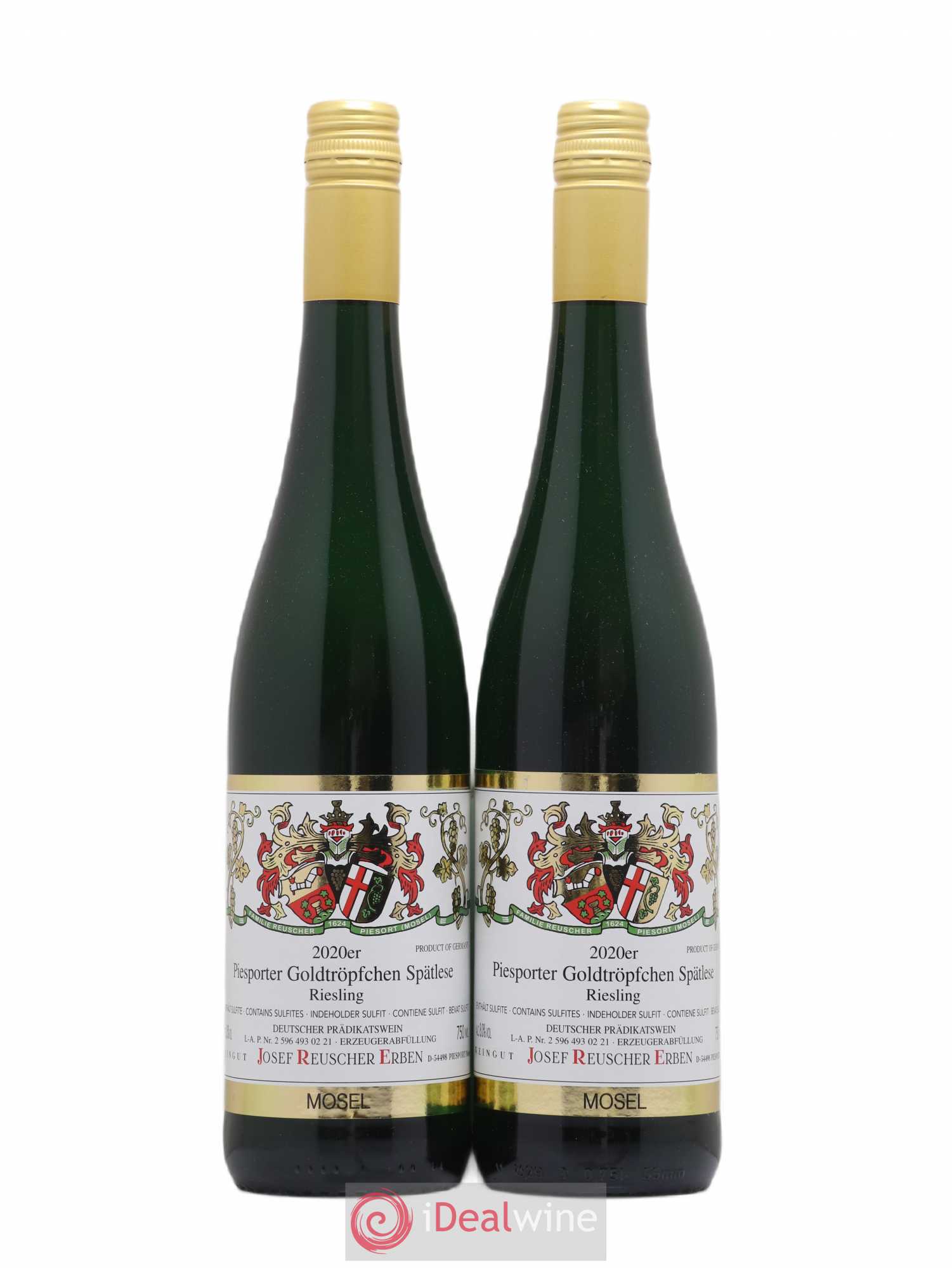 Allemagne Mosel-Saar Piesporter Goldtröpfchen Riesling Spätlese Josef Reuscher Erben (sans prix de réserve) 2020 - Posten von 2 Flaschen - 0