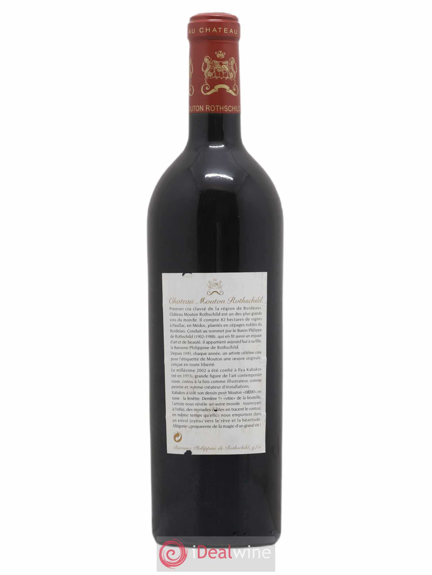Château Mouton Rothschild 1er Grand Cru Classé 2002 - Lot de 1 bouteille - 1