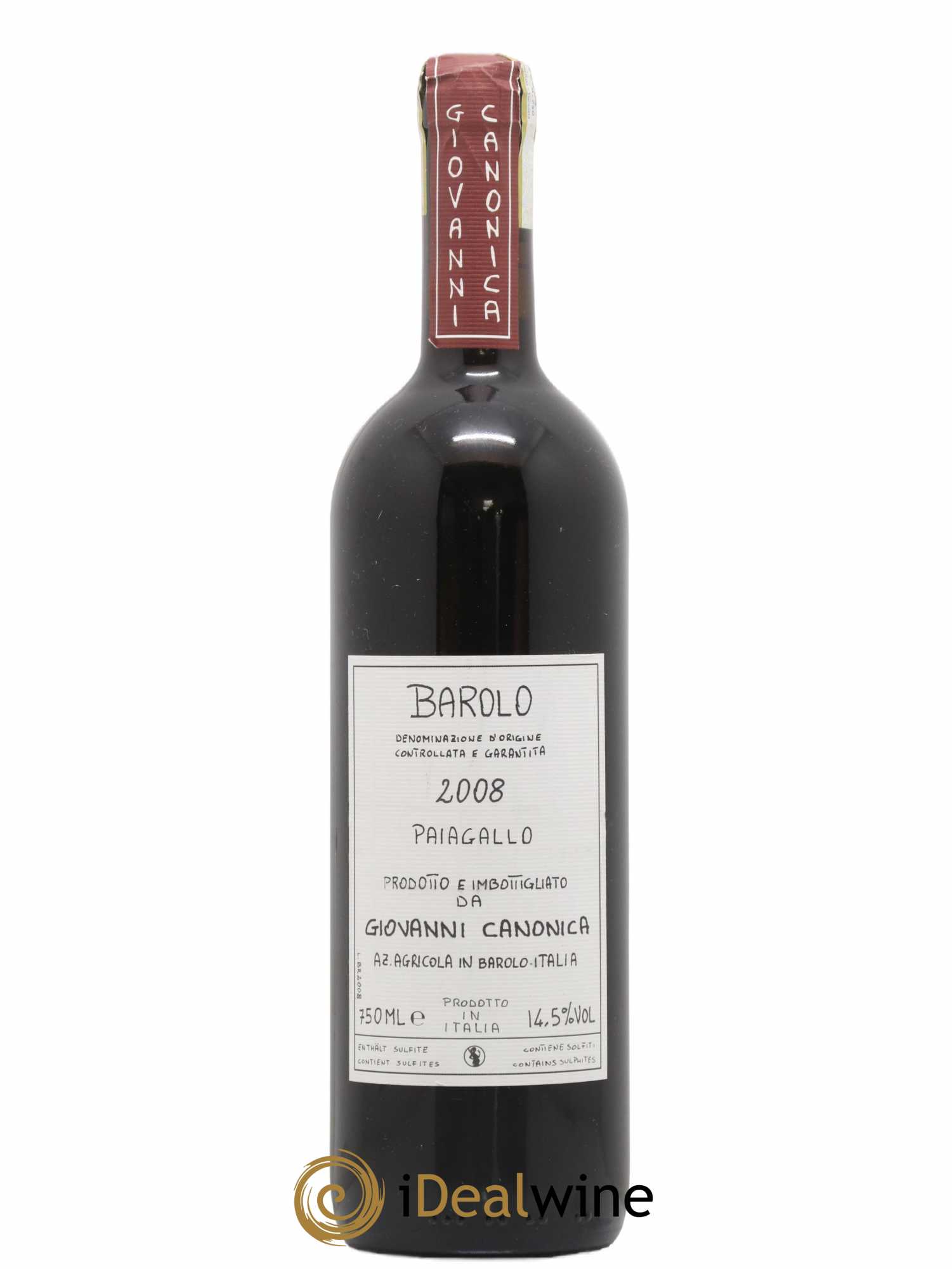 Barolo DOCG Paiagallo Giovanni Canonica 2008 - Lot de 1 bouteille - 0