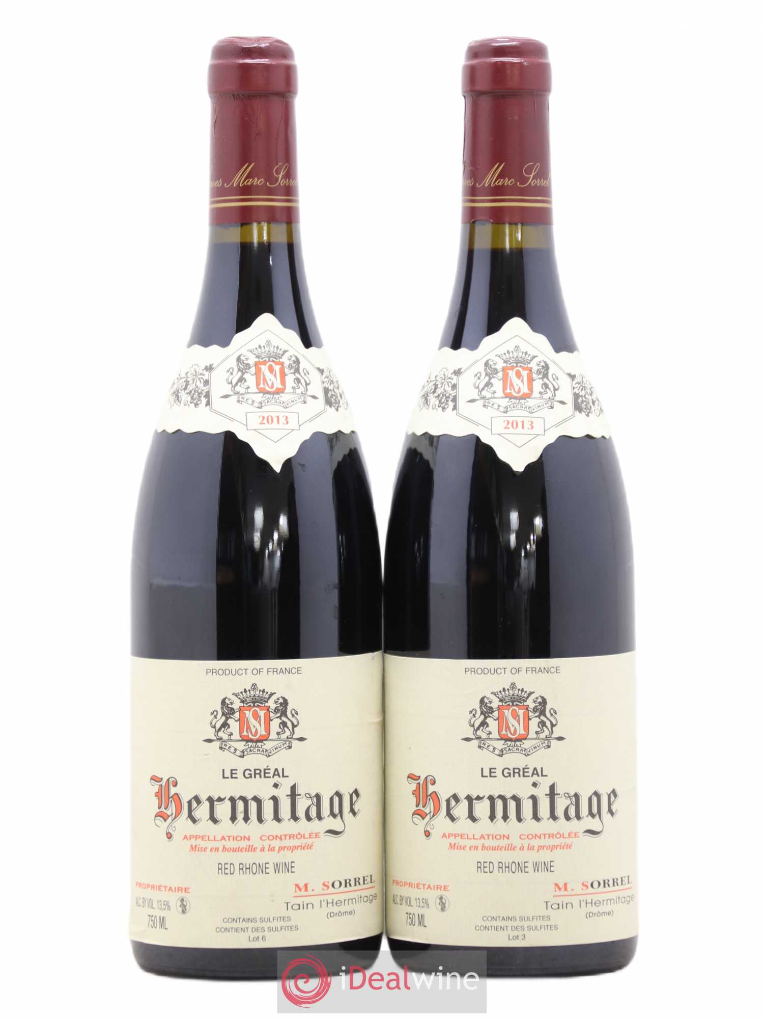 Hermitage Le Gréal Marc Sorrel 2013 - Lot de 2 bouteilles - 0