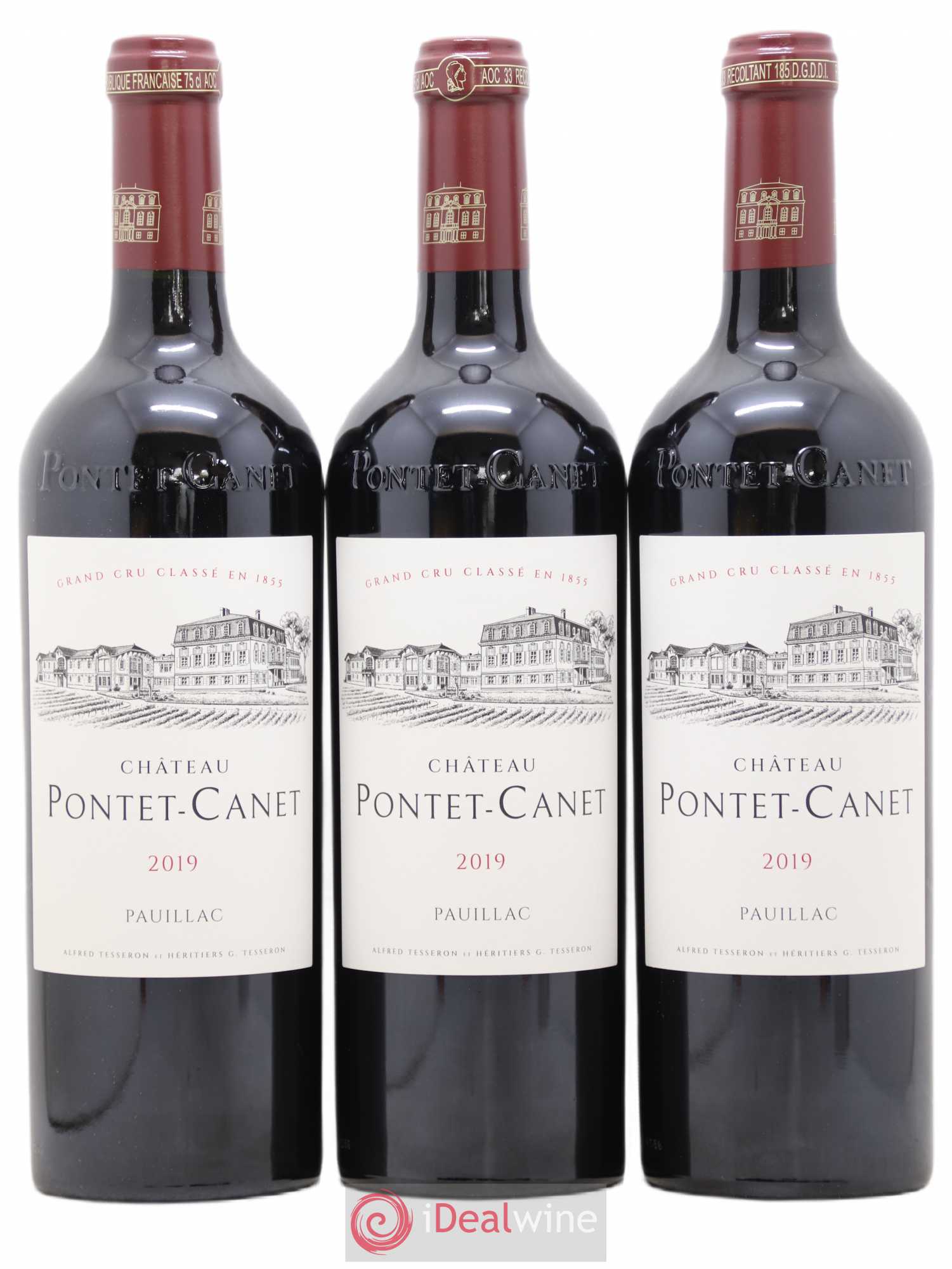 Château Pontet Canet 5ème Grand Cru Classé 2019 - Lot de 3 bouteilles - 0