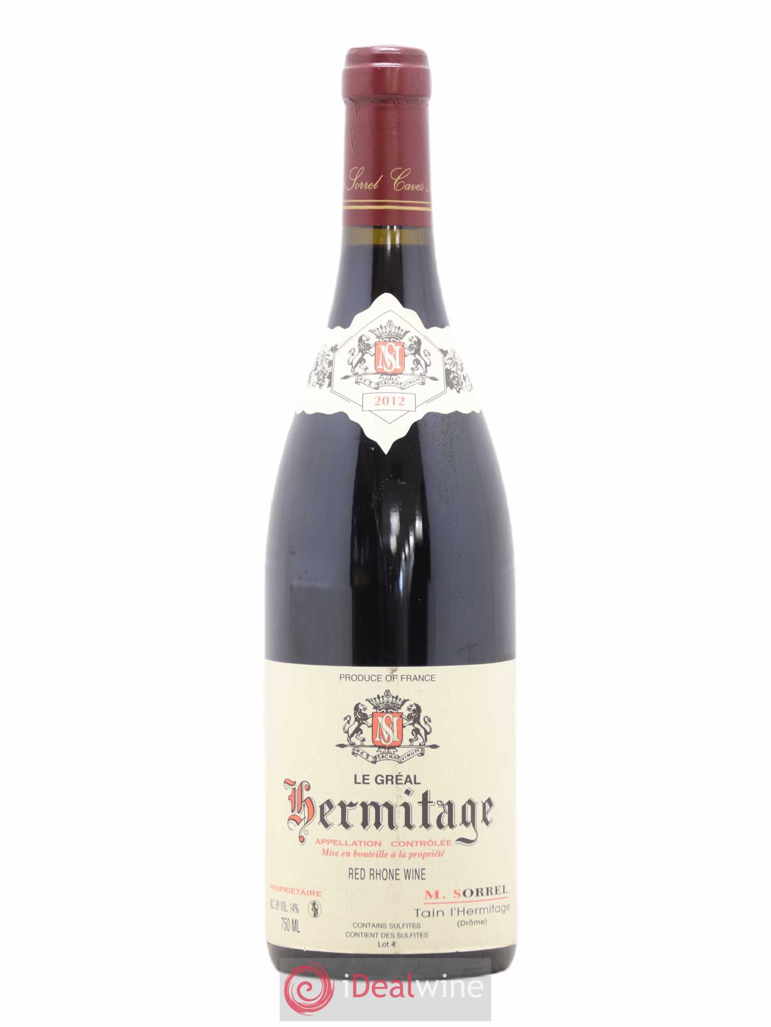 Hermitage Le Gréal Marc Sorrel 2012 - Lot de 1 bouteille - 0