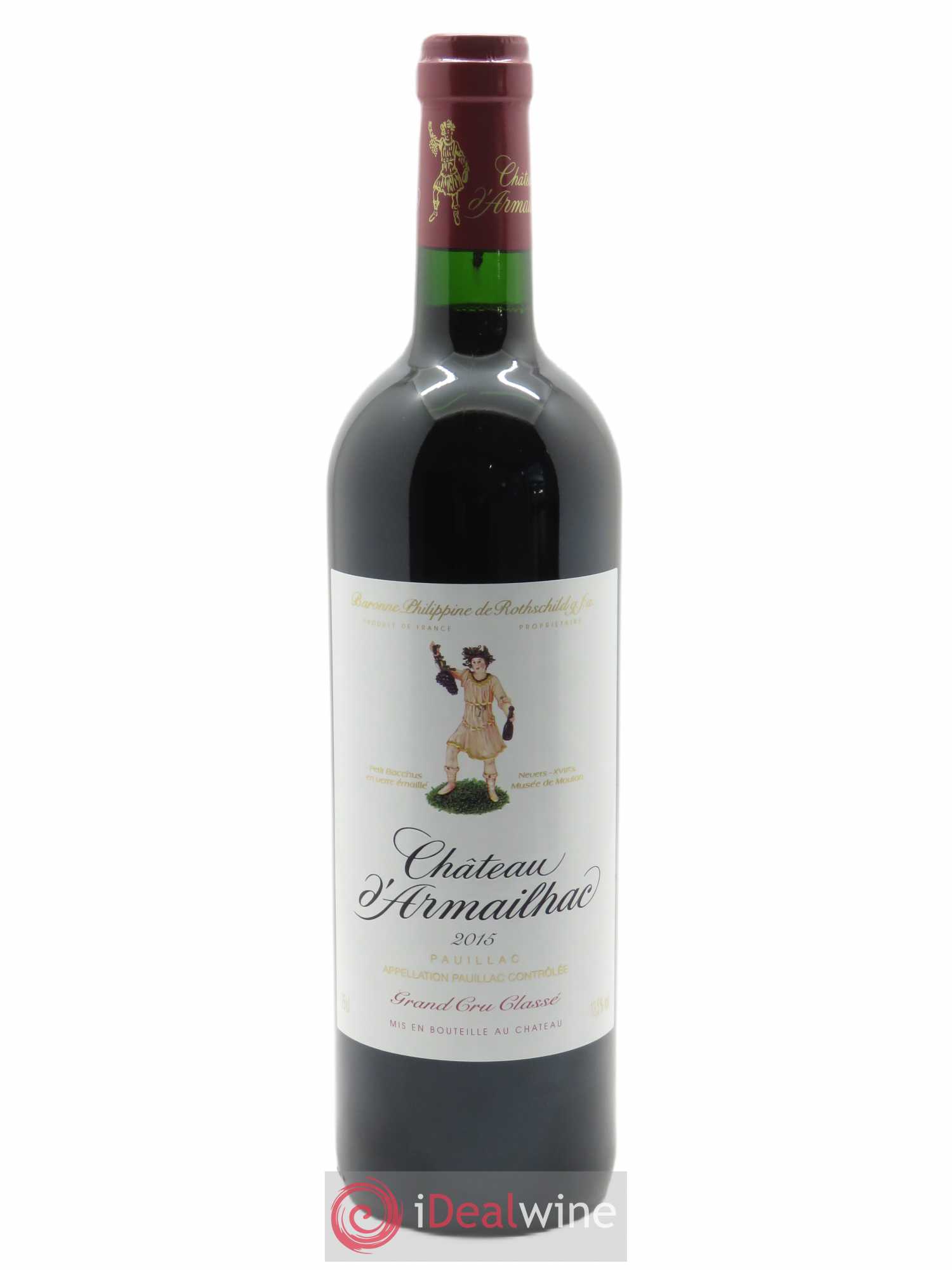 Château d' Armailhac - Mouton Baron(ne) Philippe 5ème Grand Cru Classé (CBO à partir de 12 bts) 2015 - Lot de 1 bouteille - 0