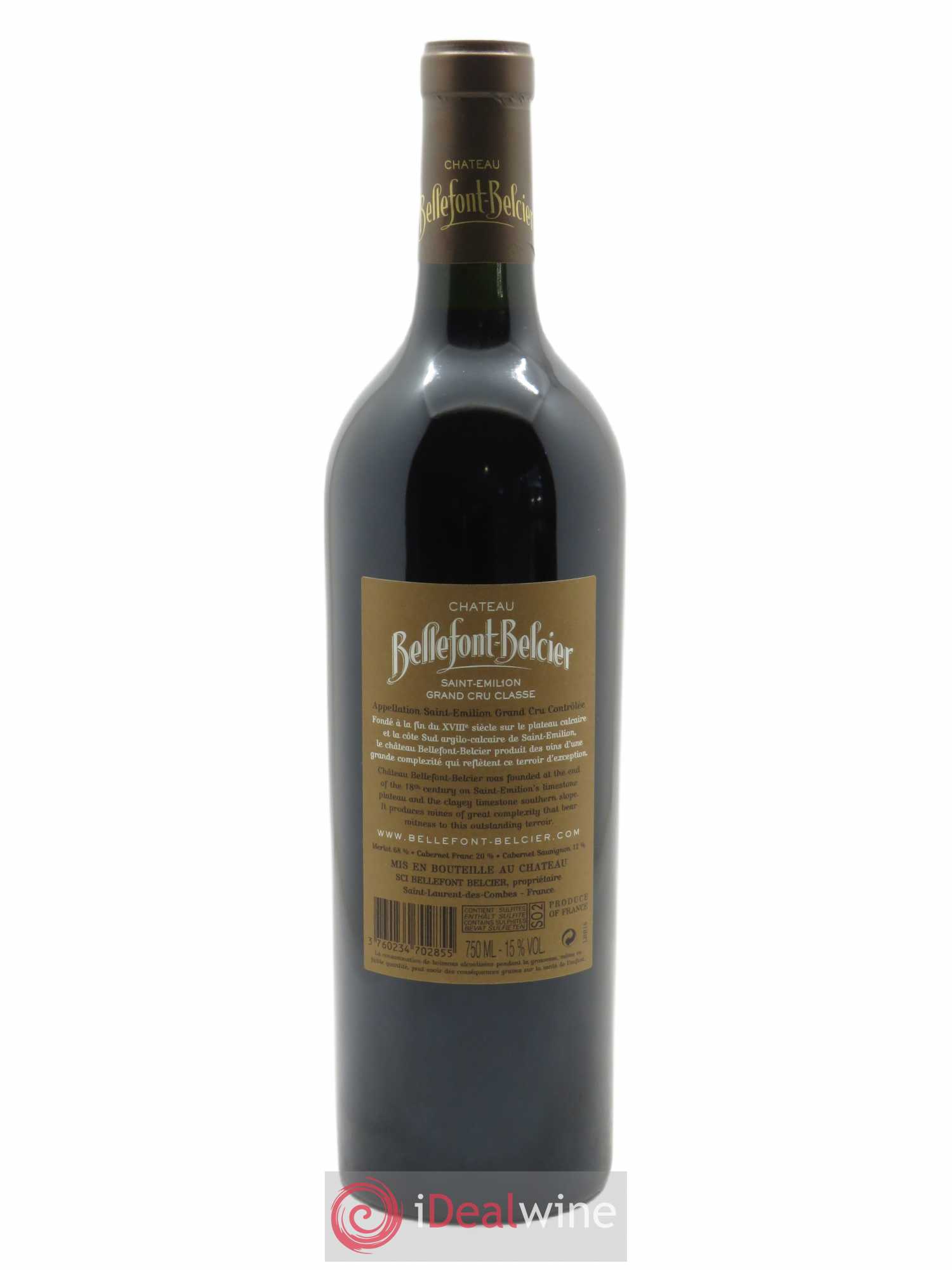 Château Bellefont-Belcier Grand Cru Classé (OWC if 12 bts) 2016 - Lot of 1 bottle - 1