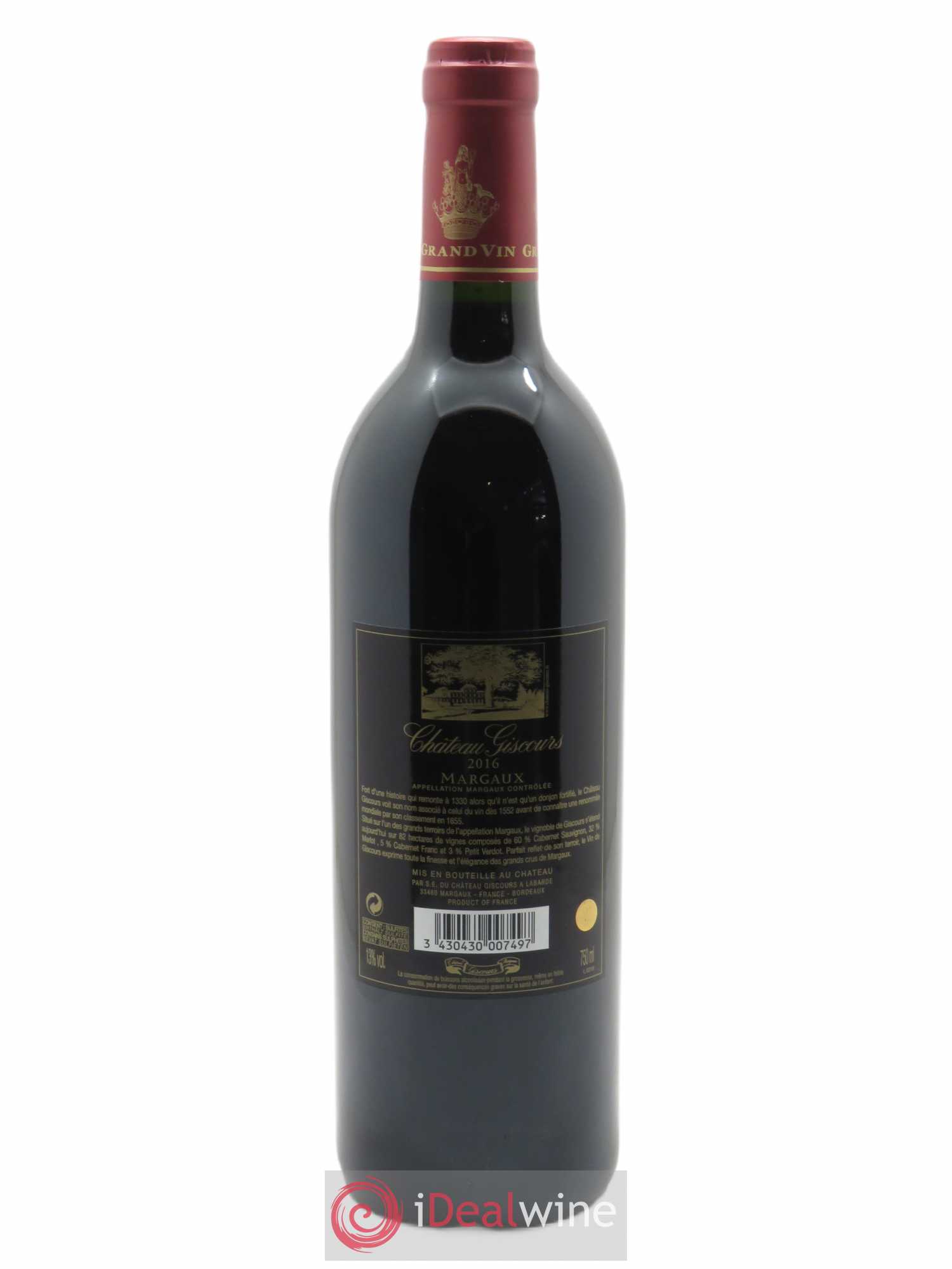 Château Giscours 3ème Grand Cru Classé (CBO à partir de 6 bts) 2016 - Lot de 1 bouteille - 1