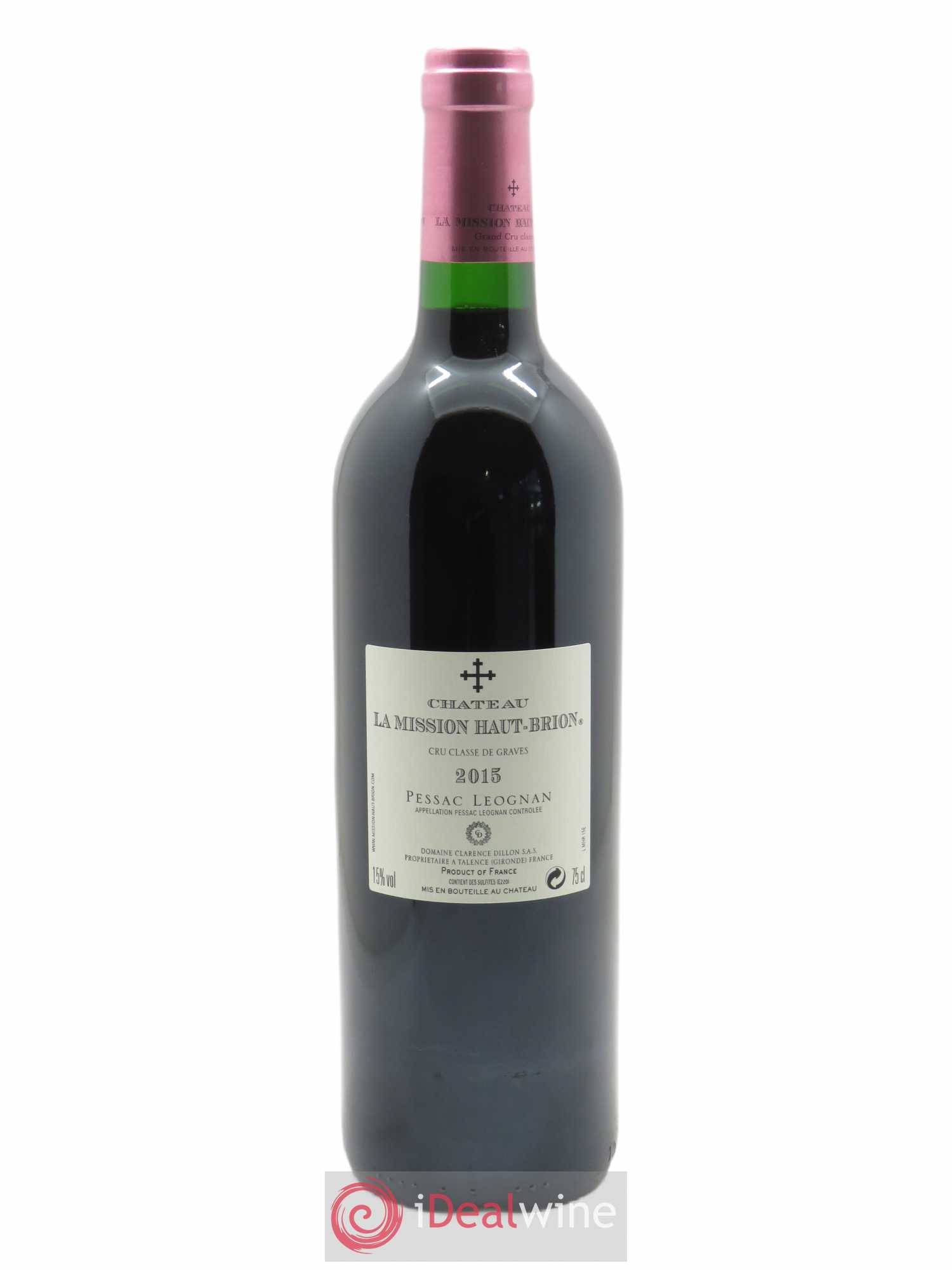 Château la Mission Haut-Brion Cru Classé de Graves (CBO à partir de 12 bts) 2015 - Lot de 1 bouteille - 1