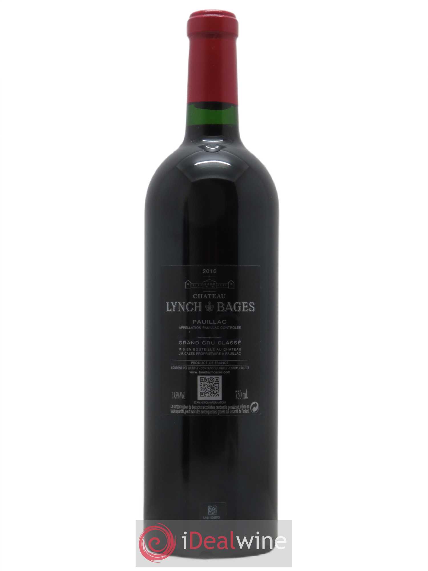 Château Lynch Bages 5ème Grand Cru Classé (CBO à partir de 6 bts) 2016 - Lot de 1 bouteille - 1