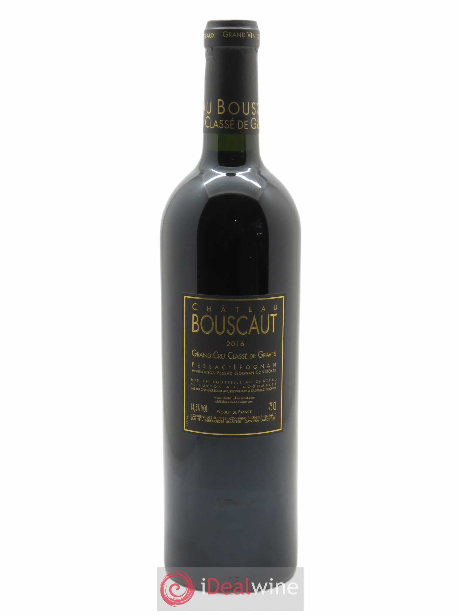 Château Bouscaut Cru Classé de Graves 2016 - Lot de 1 bouteille - 1
