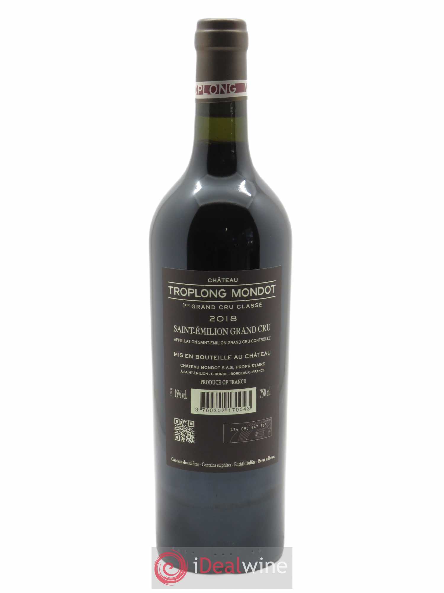 Château Troplong Mondot 1er Grand Cru Classé B (OWC if 6 bts) 2018 - Lot of 1 bottle - 1