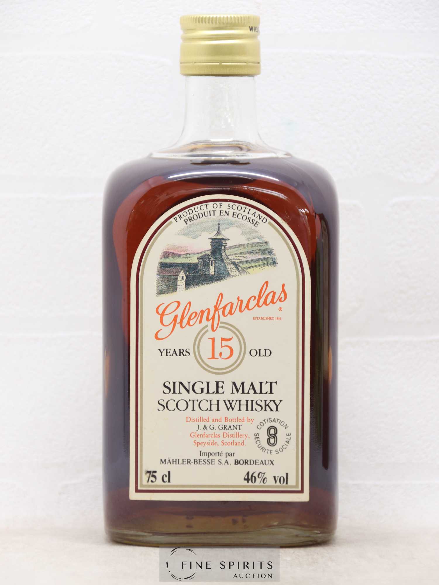 Glenfarclas 15 years Of. Mahler-Besse (75cl.) - Lot de 1 bouteille - 1