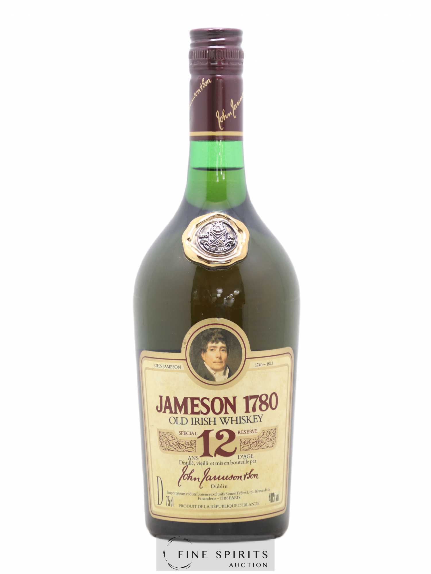 Jameson 12 years Of. 1780 Simon Frères Import Speciale Reserve - Lot de 1 bouteille - 0