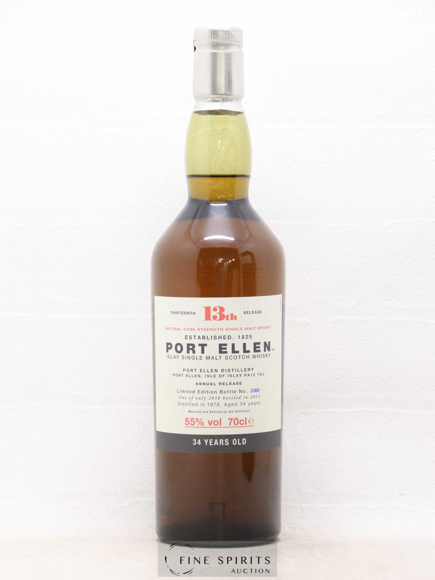 Port Ellen 34 years 1978 Of. 13th Release Natural Cask Strength - One of 2958 - bottled 2013 Limited Edition - Lot de 1 bouteille - 1