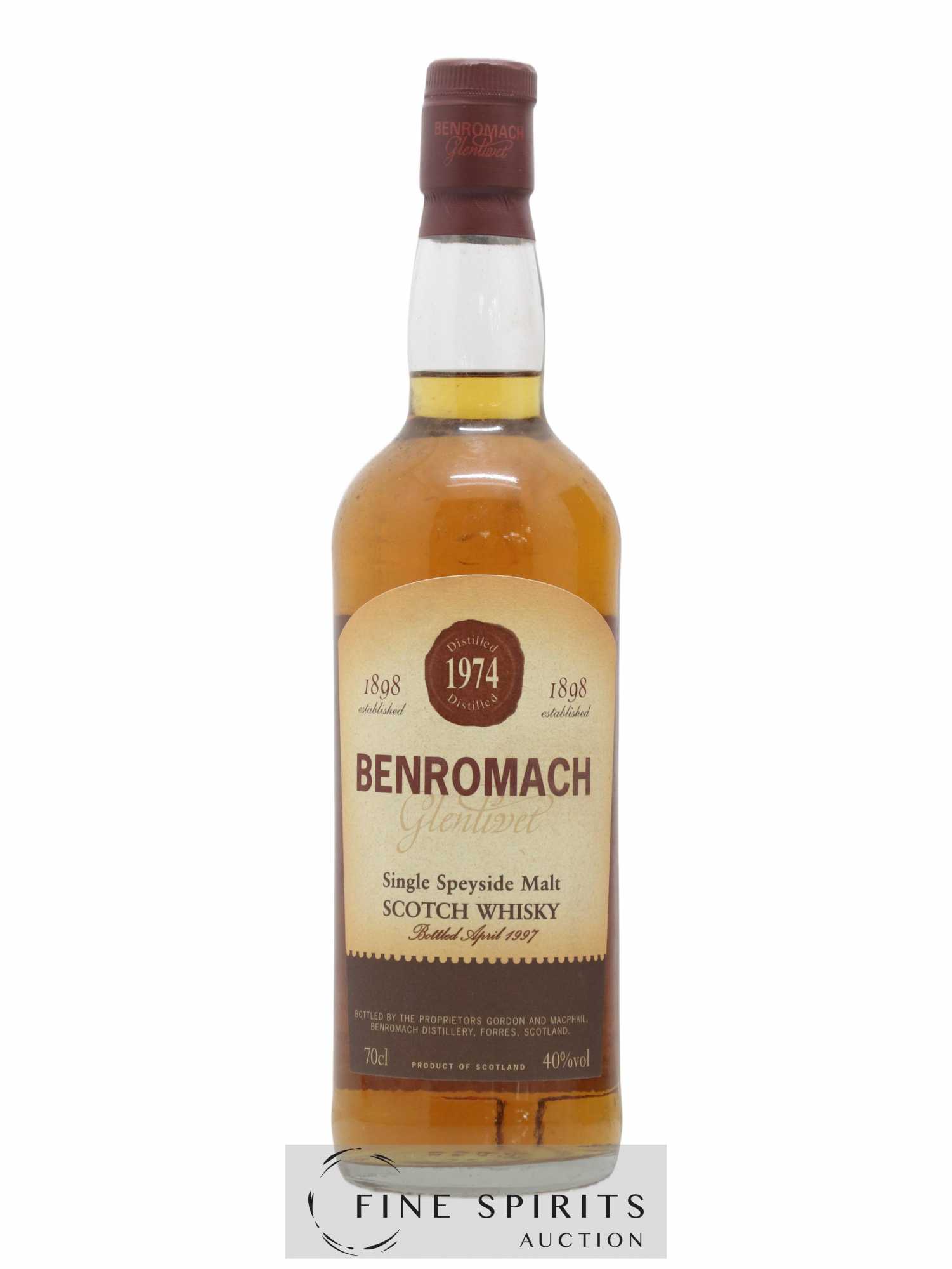 Benromach 1974 Of. bottled 1997 - Lot de 1 bouteille - 1