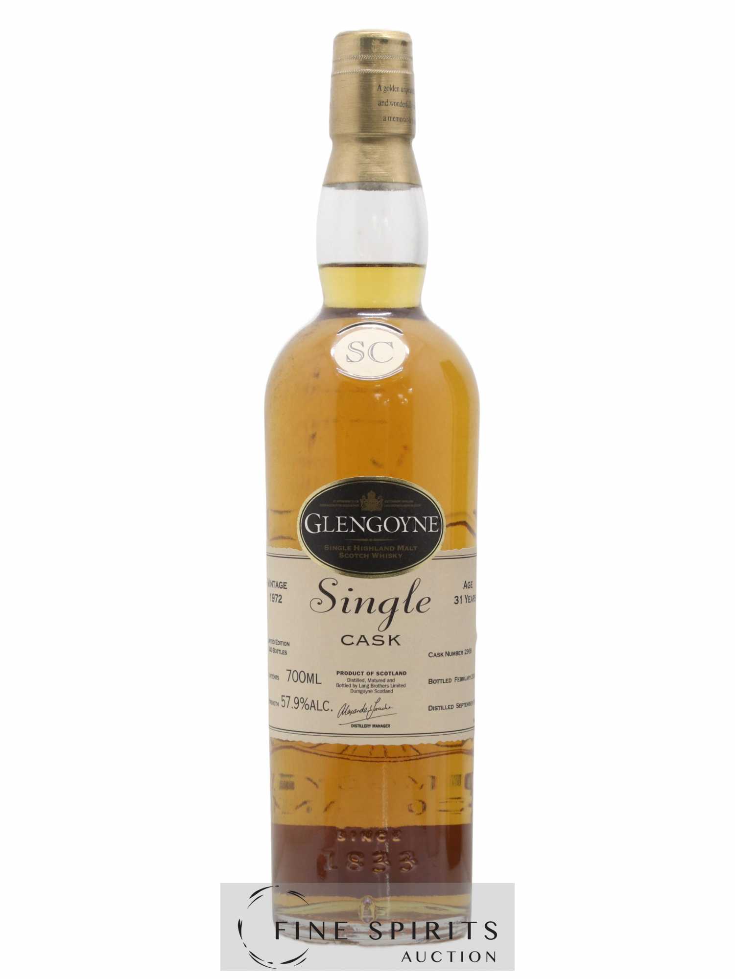 Glengoyne 31 years 1972 Of. Single Cask n°2968 - One of 540 - bottled 2004 - Lot of 1 bottle - 1