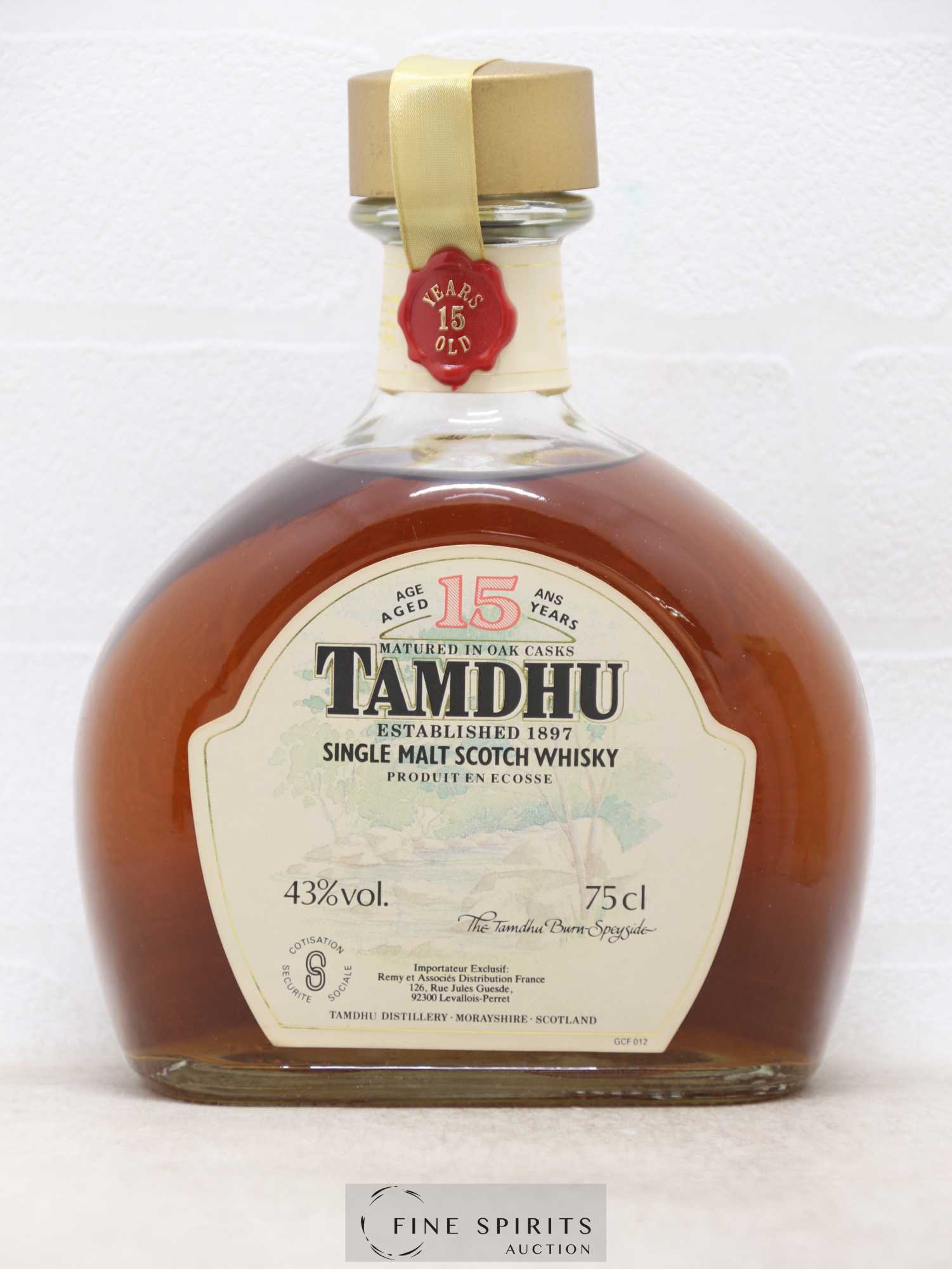 Tamdhu 15 years Of. Matured in Oak Casks Dumpy Decanter Remy Import - Lot de 1 bouteille - 1