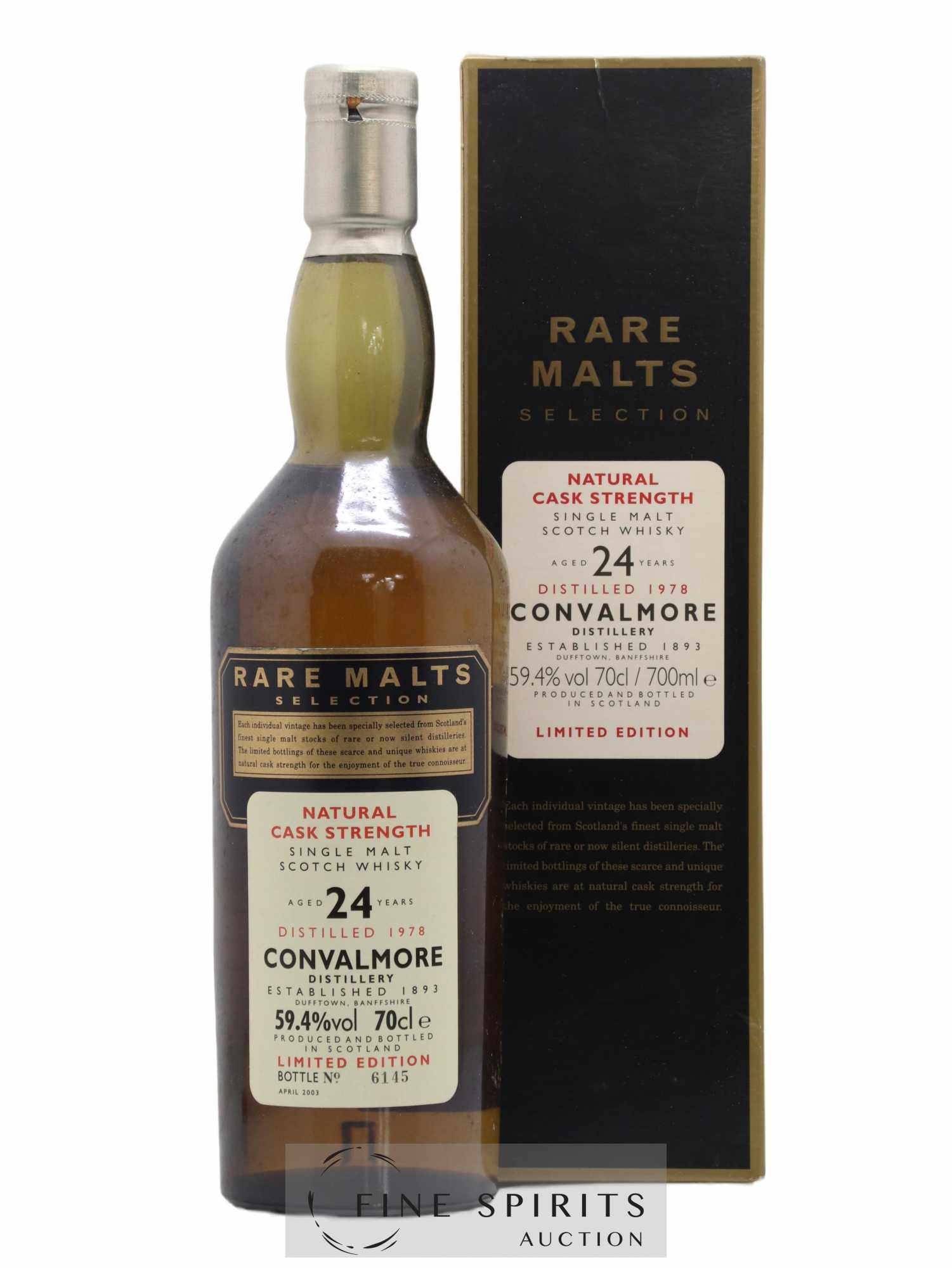 Convalmore 24 years 1978 Of. Rare Malts Selection Natural Cask Strengh - bottled 2003 Limited Edition - Lot de 1 bouteille - 0