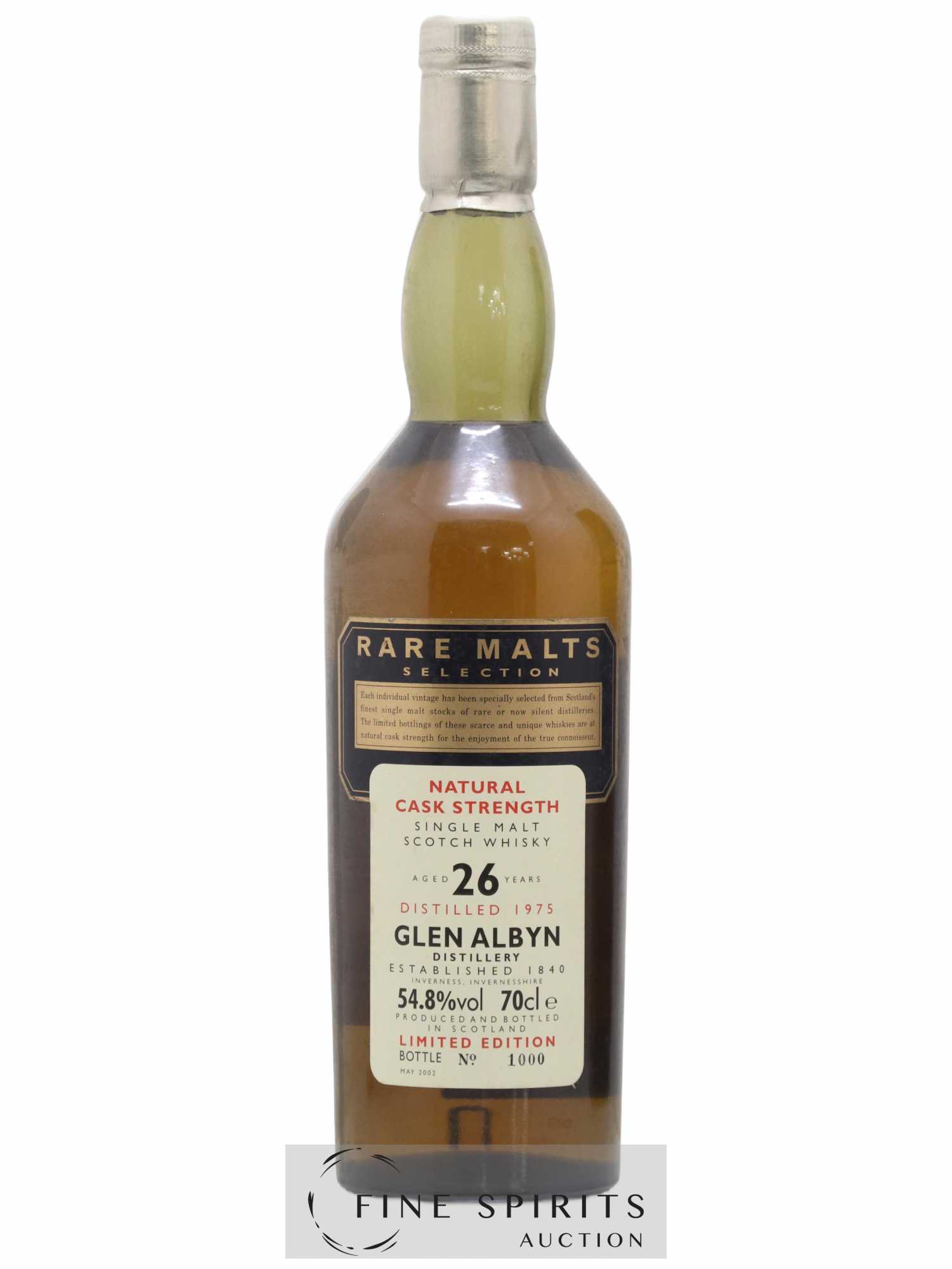 Glen Albyn 26 years 1975 Of. Rare Malts Selection Natural Cask Strengh - bottled 2002 Limited Edition - Lot de 1 bouteille - 1