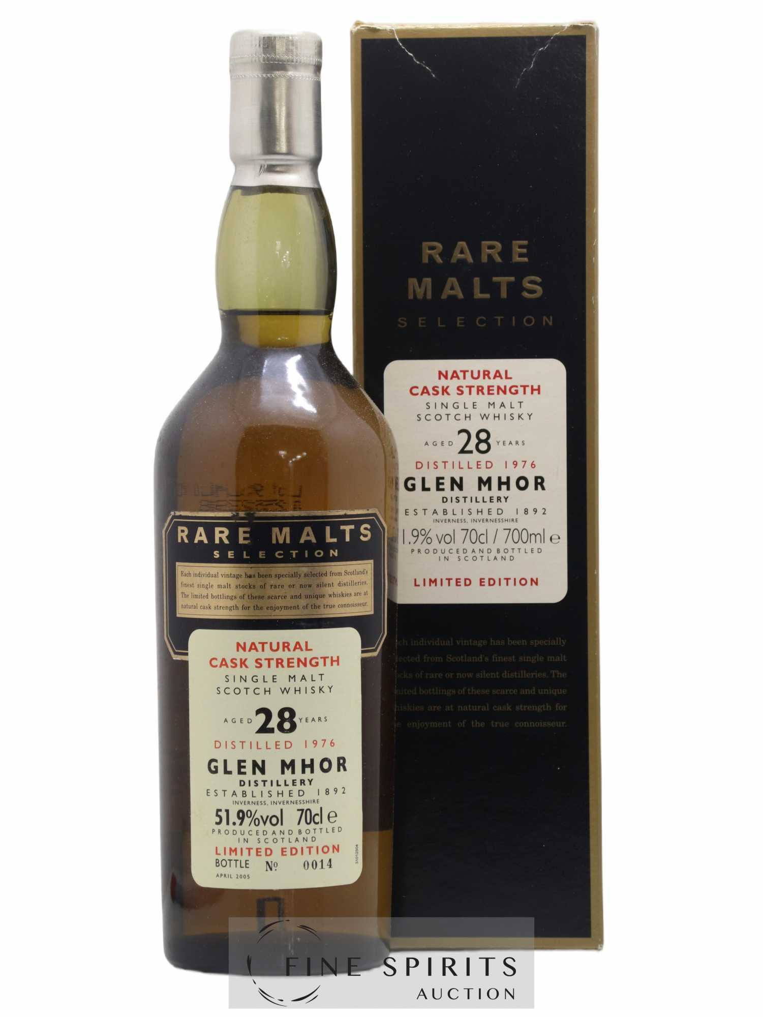 Glen Mhor 28 years 1976 Of. Rare Malts Selection Natural Cask Strengh - bottled 2005 Limited Edition - Lot de 1 bouteille - 0