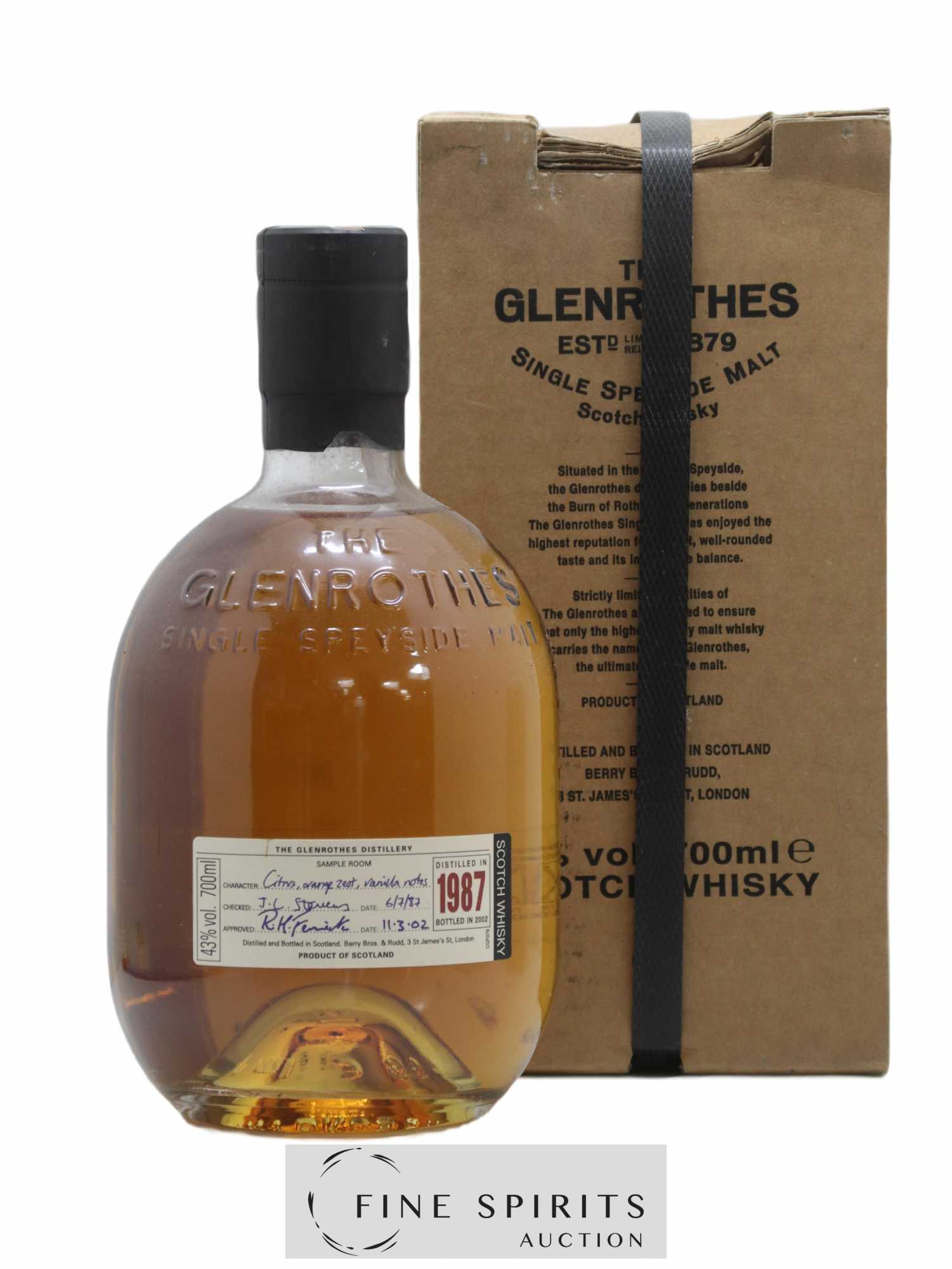 Glenrothes 1987 Of. Berry Bros & Rudd bottled in 2002 Sample Room - Posten von 1 Flasche - 0