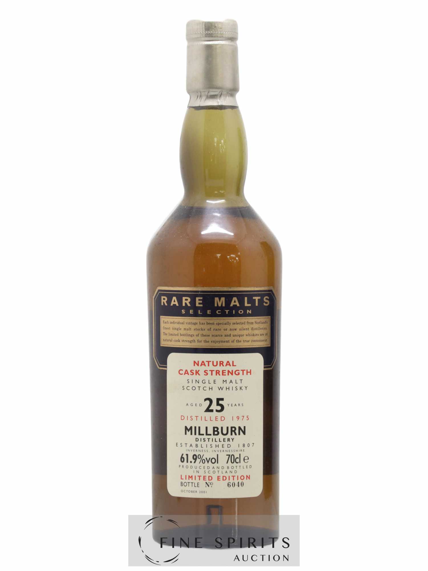 Millburn 25 years 1975 Of. Rare Malts Selection Natural Cask Strengh - bottled 2001 Limited Edition - Lot de 1 bouteille - 1