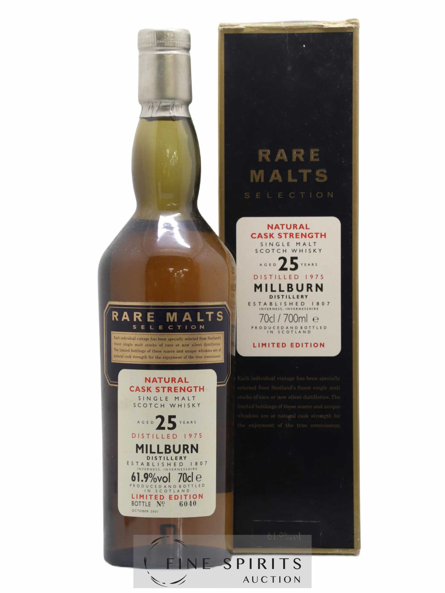 Millburn 25 years 1975 Of. Rare Malts Selection Natural Cask Strengh - bottled 2001 Limited Edition - Lot de 1 bouteille - 0