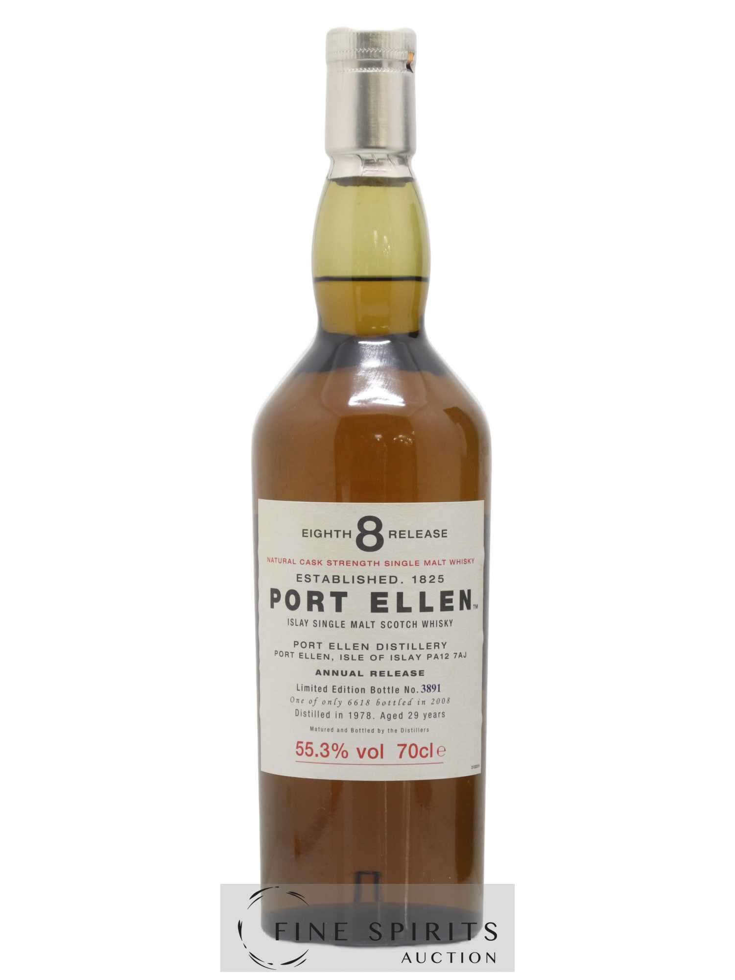 Port Ellen 29 years 1978 Of. 8th Release Natural Cask Strength - One of 6618 - bottled 2008 Limited Edition - Lot de 1 bouteille - 1