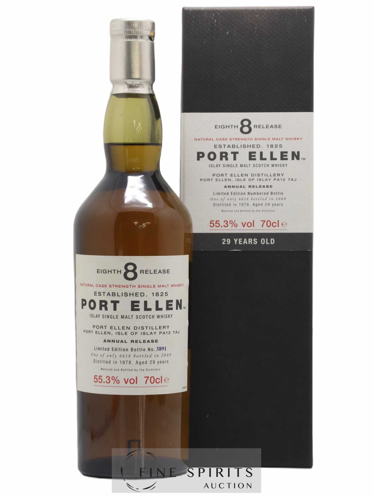 Port Ellen 29 years 1978 Of. 8th Release Natural Cask Strength - One of 6618 - bottled 2008 Limited Edition - Lot de 1 bouteille - 0