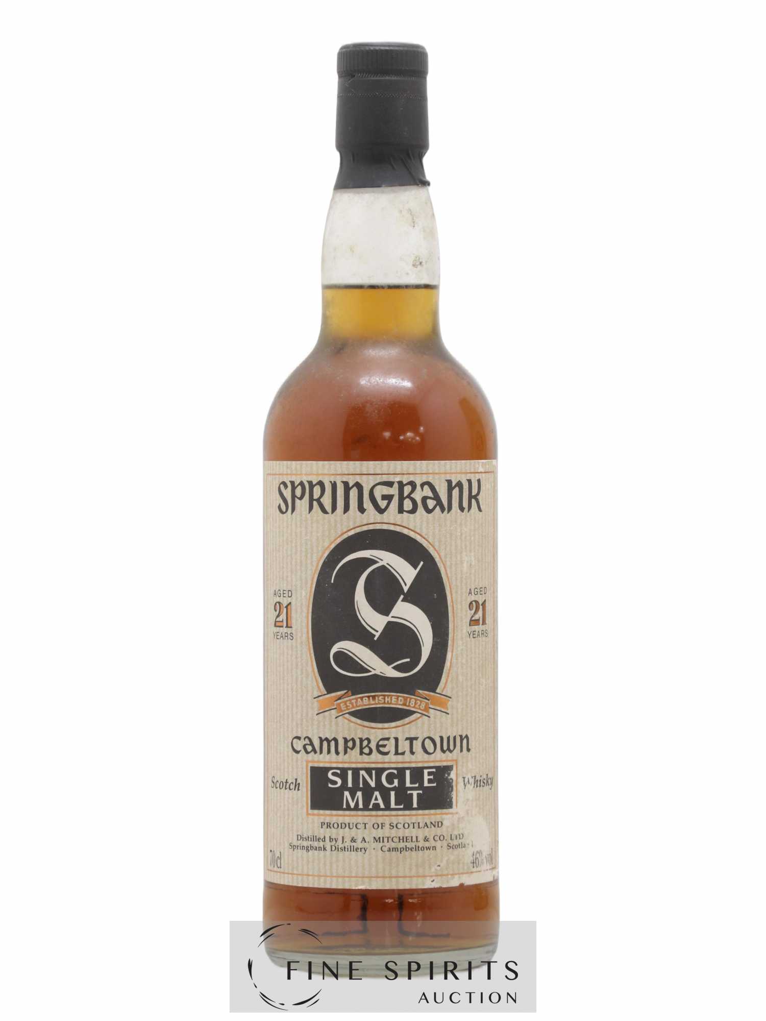 Springbank 21 years Of. Parchment Label SOC. AUXIL import - Posten von 1 Flasche - 1