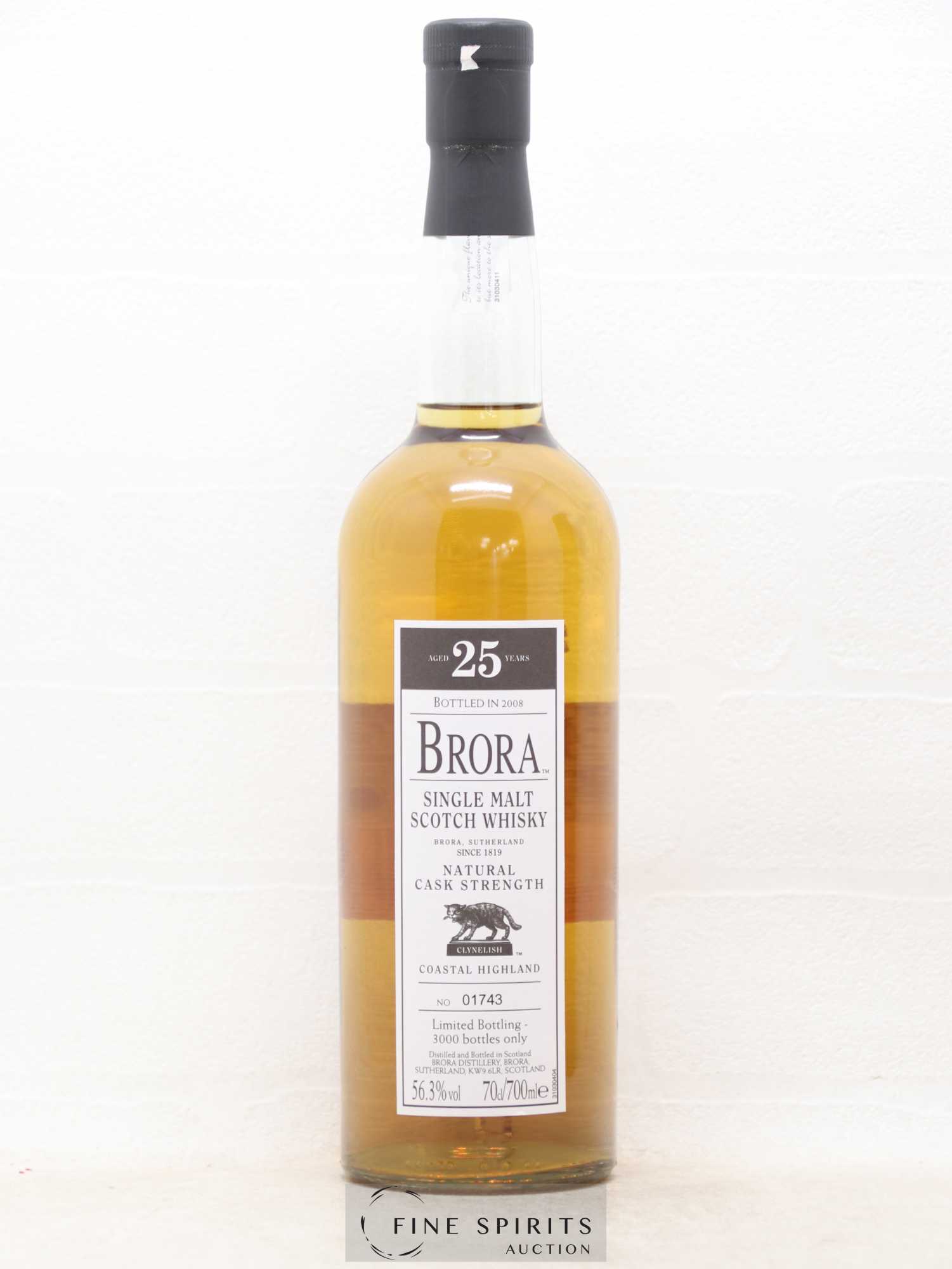 Brora 25 years Of. Natural Cask Strength One of 3000 - bottled 2008 Limited Bottling - Lot de 1 bouteille - 1