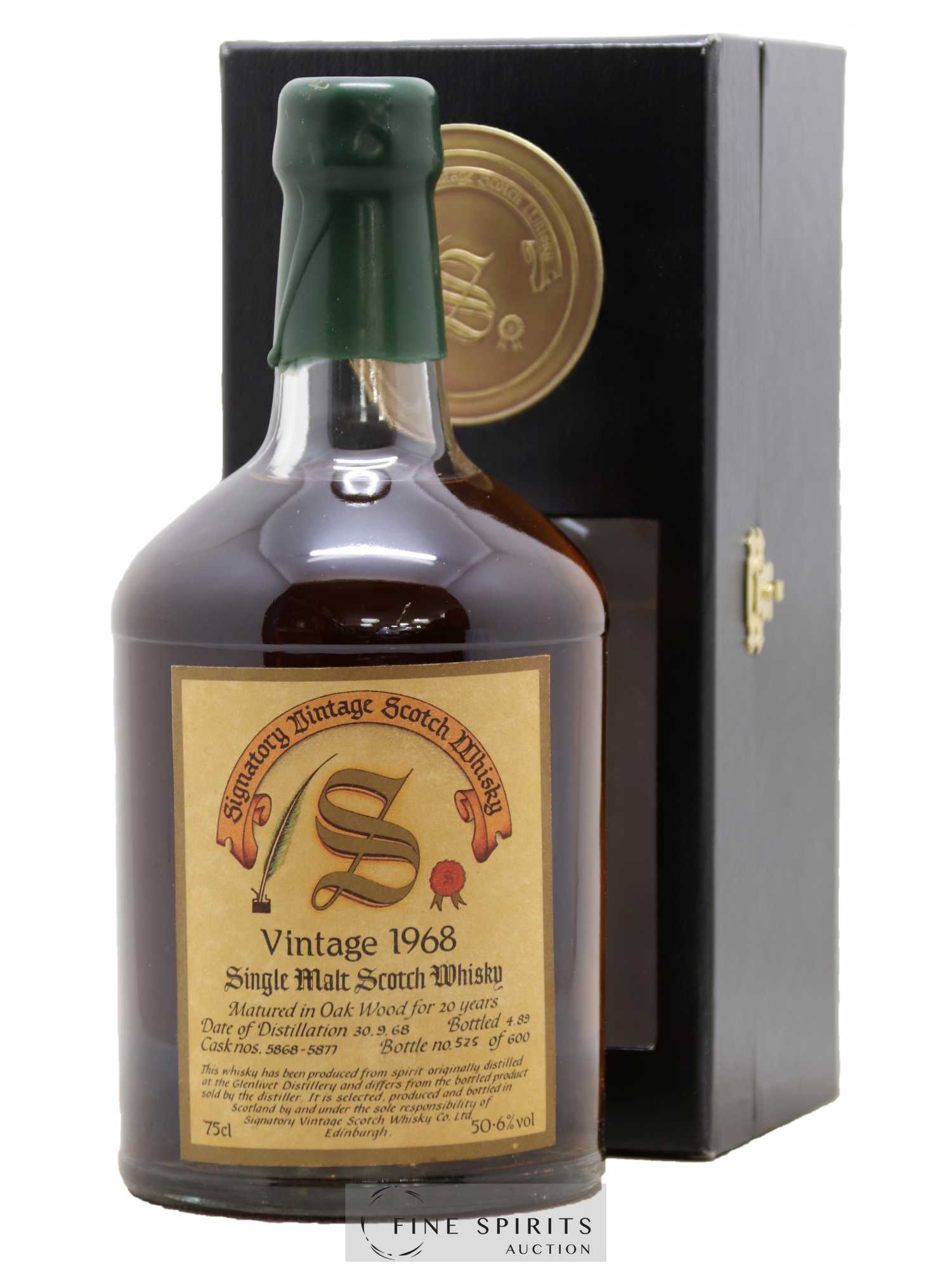 Glenlivet (The) 20 years 1968 Signatory Vintage Casks n°5868-5877 - One of 600 - bottled 1989 - Lot de 1 bouteille - 0