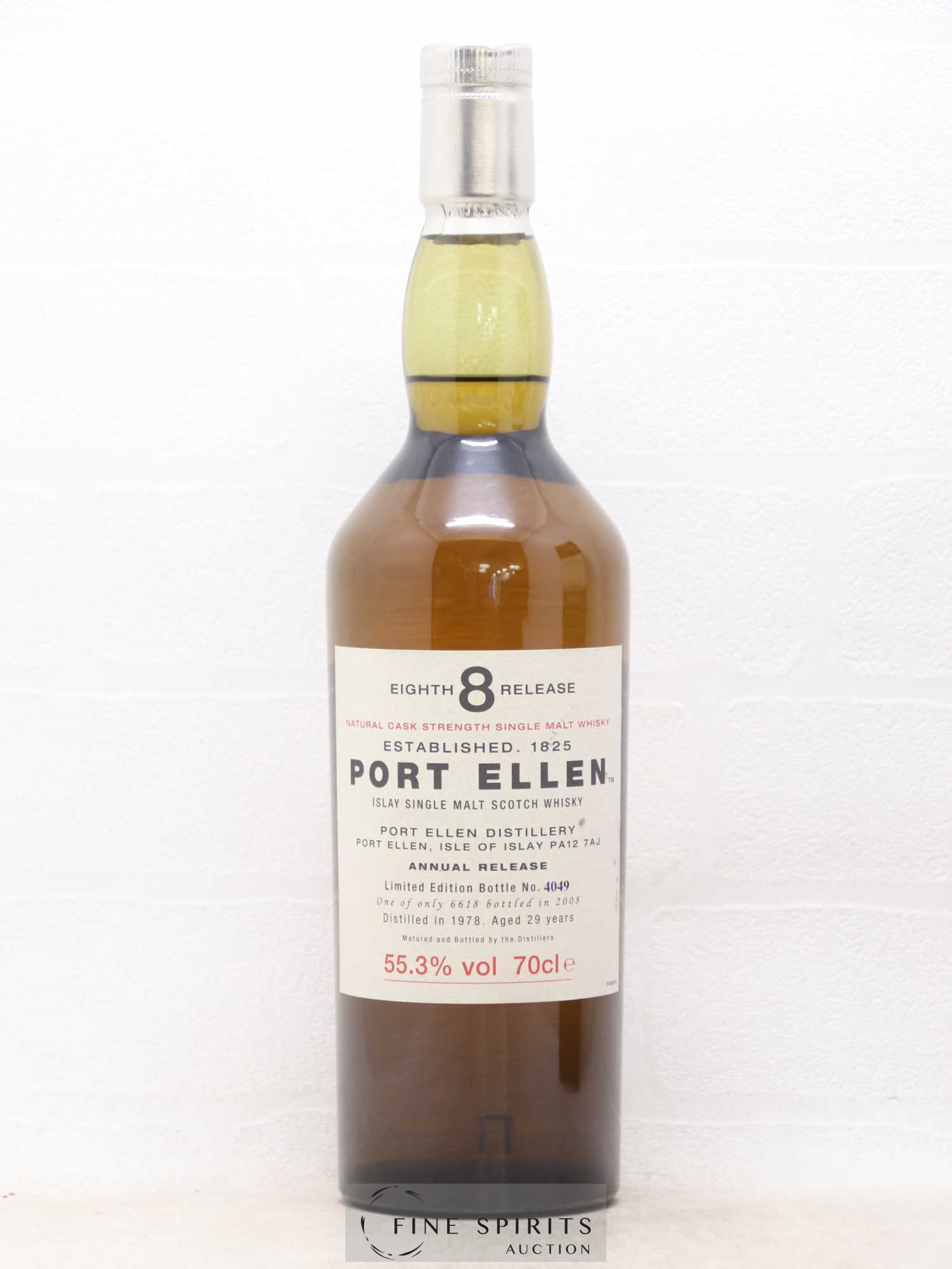 Port Ellen 29 years 1978 Of. 8th Release Natural Cask Strength - One of 6618 - bottled 2008 Limited Edition - Lot de 1 bouteille - 1