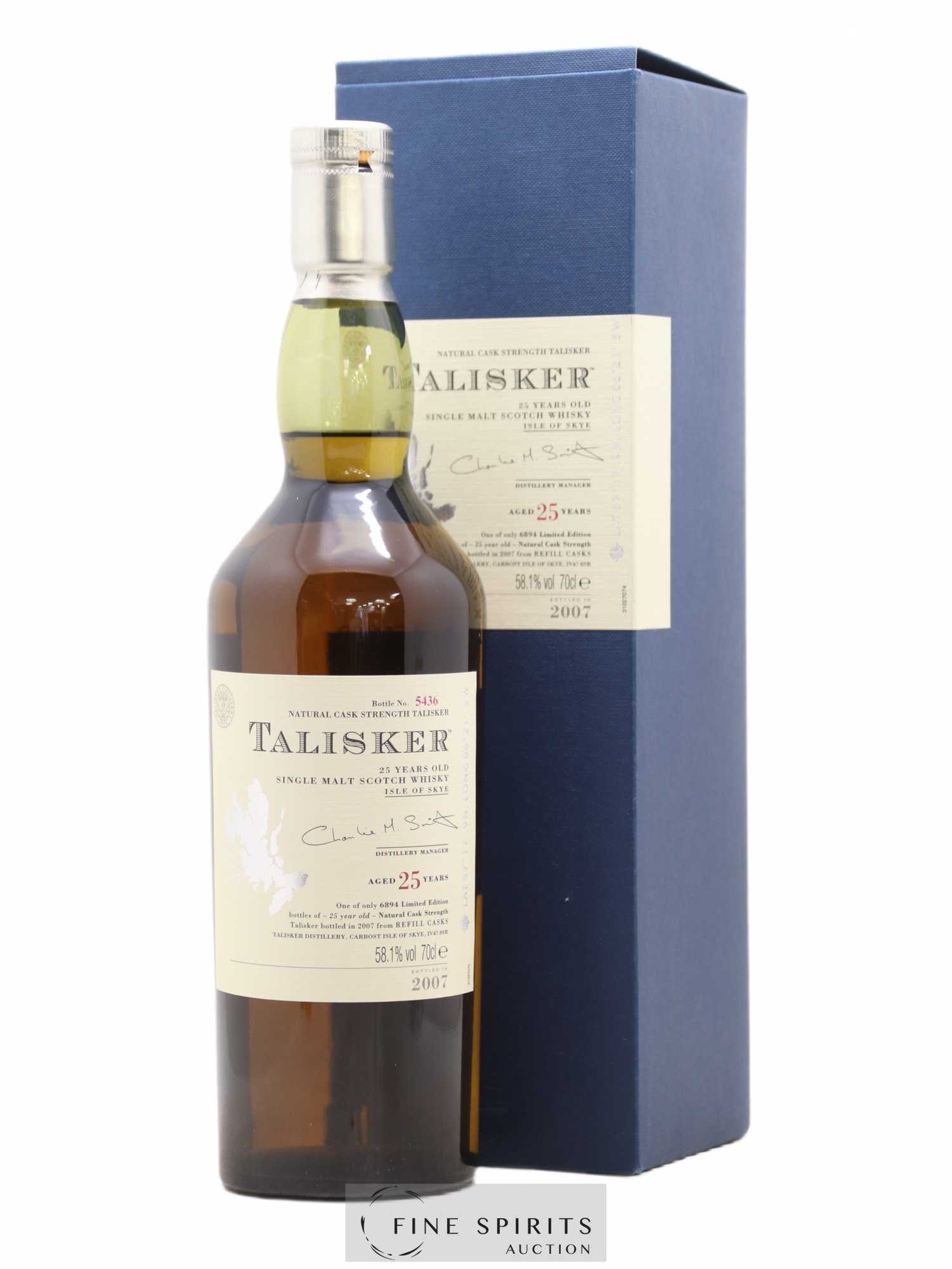 Talisker 25 years Of. Natural Cask Strengh Refill Casks - One of 6894 - bottled 2007 Limited Edition - Lot de 1 bouteille - 0