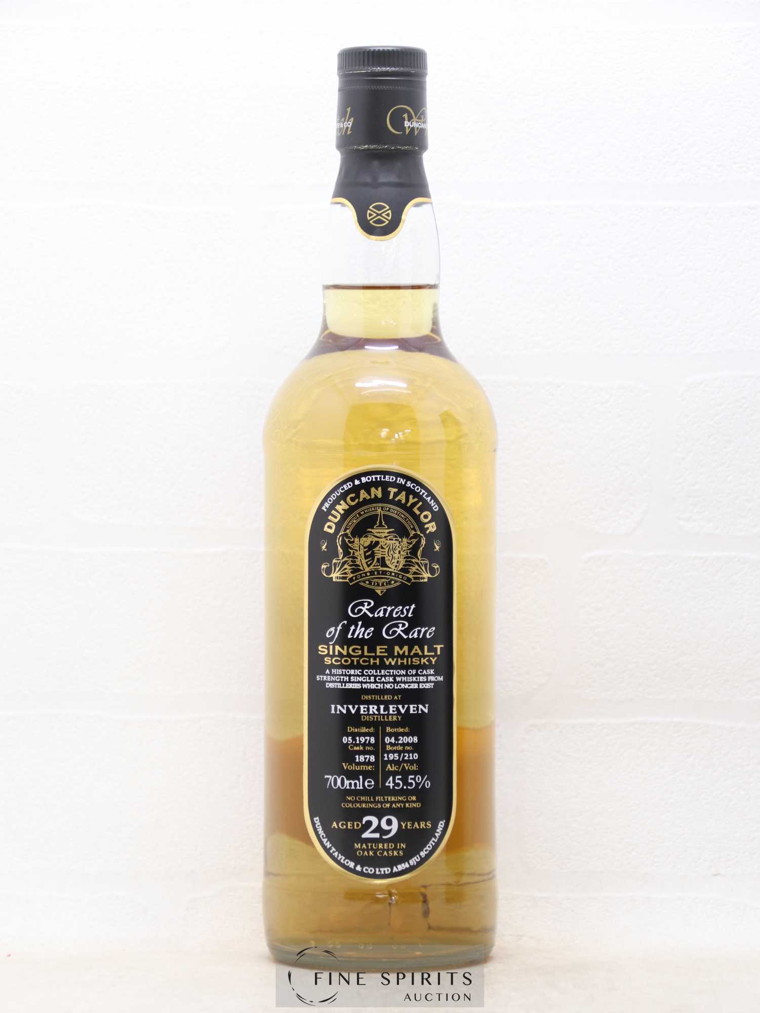 Inverleven 29 years 1978 Duncan Taylor Cask n°1878 - One of 210 - bottled 2008 Rarest of the Rare - Lot de 1 bouteille - 1