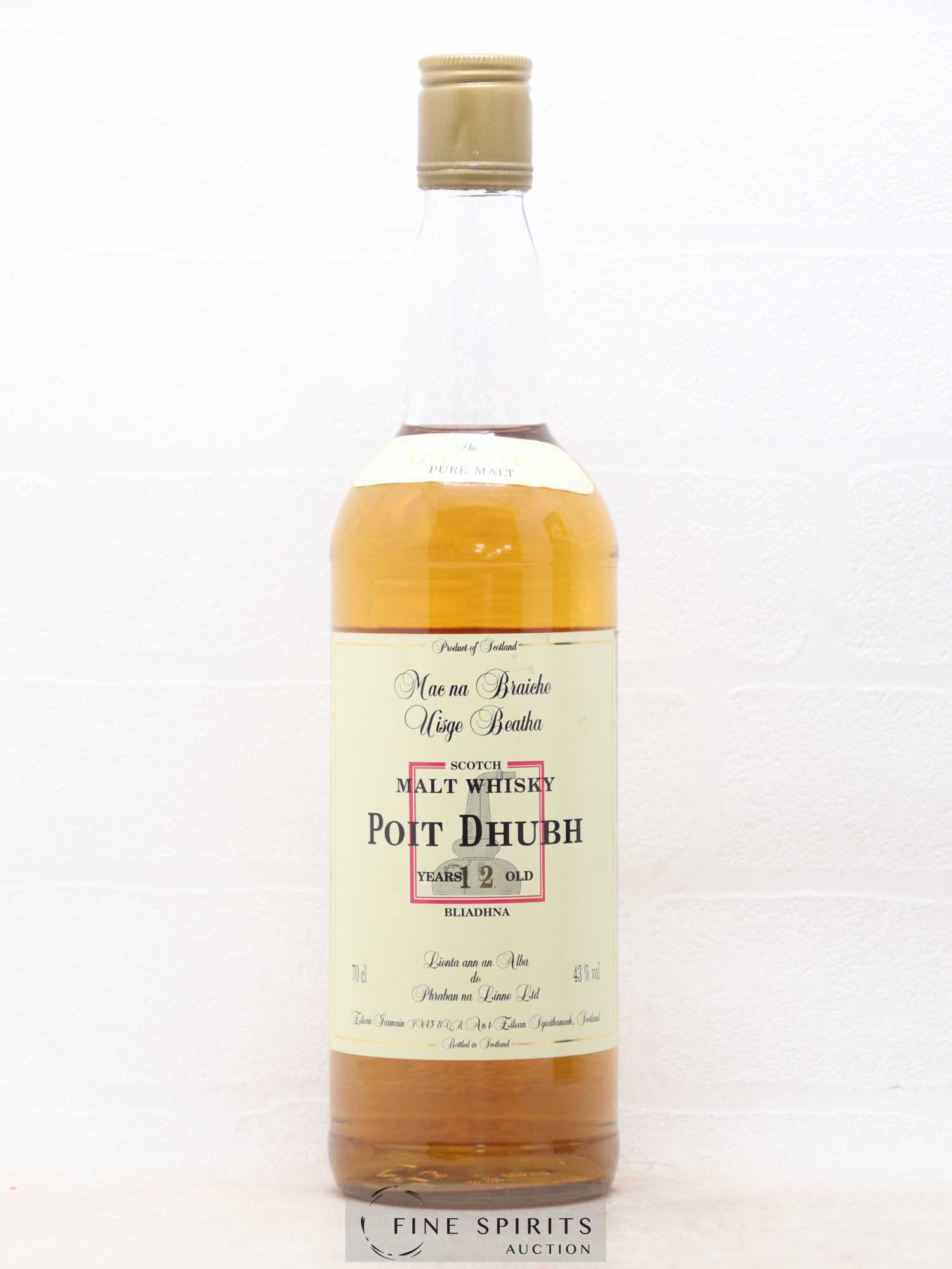 Poit Dhubh 12 years Pràban Na Linne Mac Na Braiche Uisge Beatha Dugas Import - Lot de 1 bouteille - 1