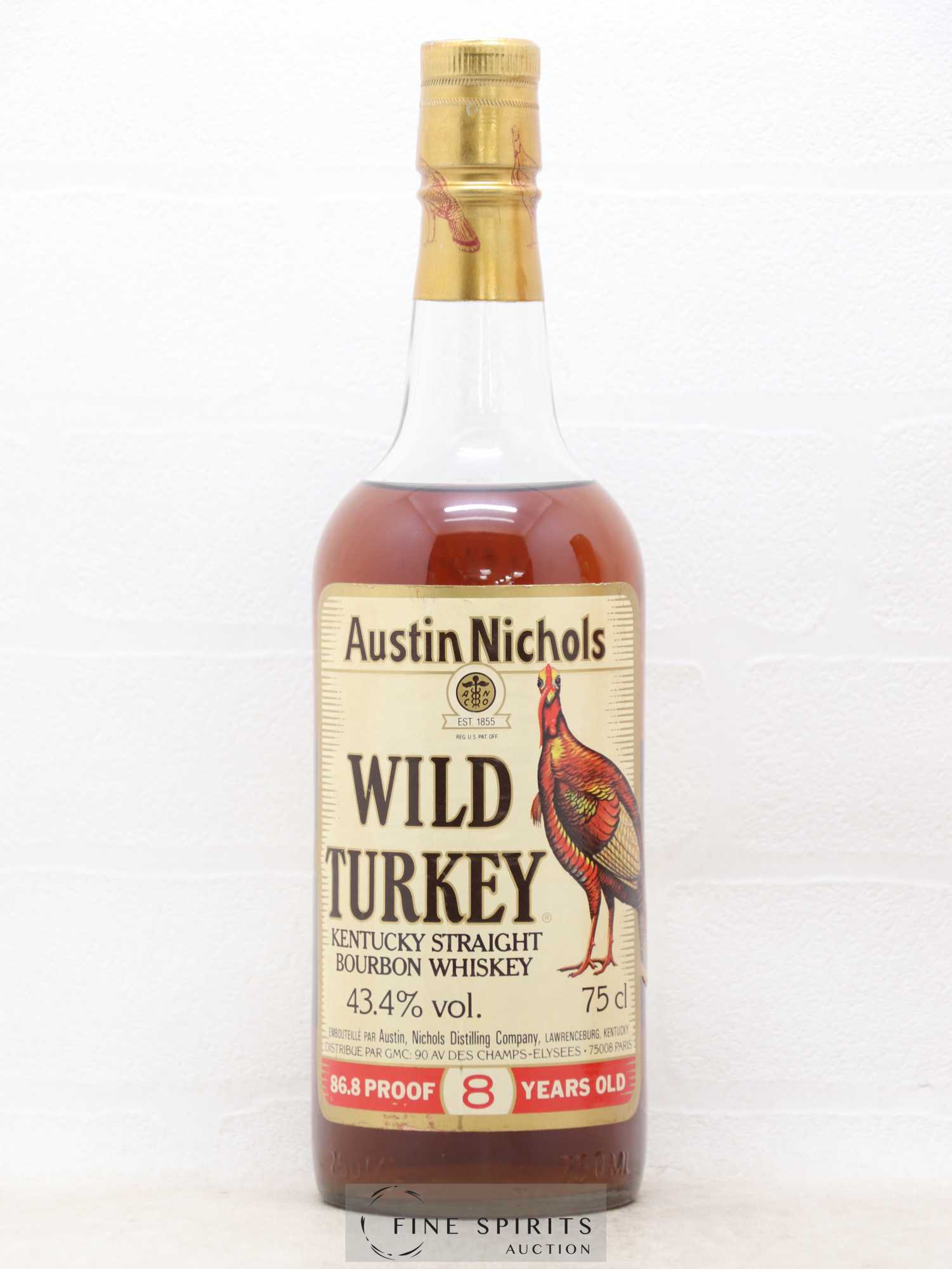 Wild Turkey 8 years Of. 86.8 Proof (75cl.) - Lot de 1 bouteille - 1