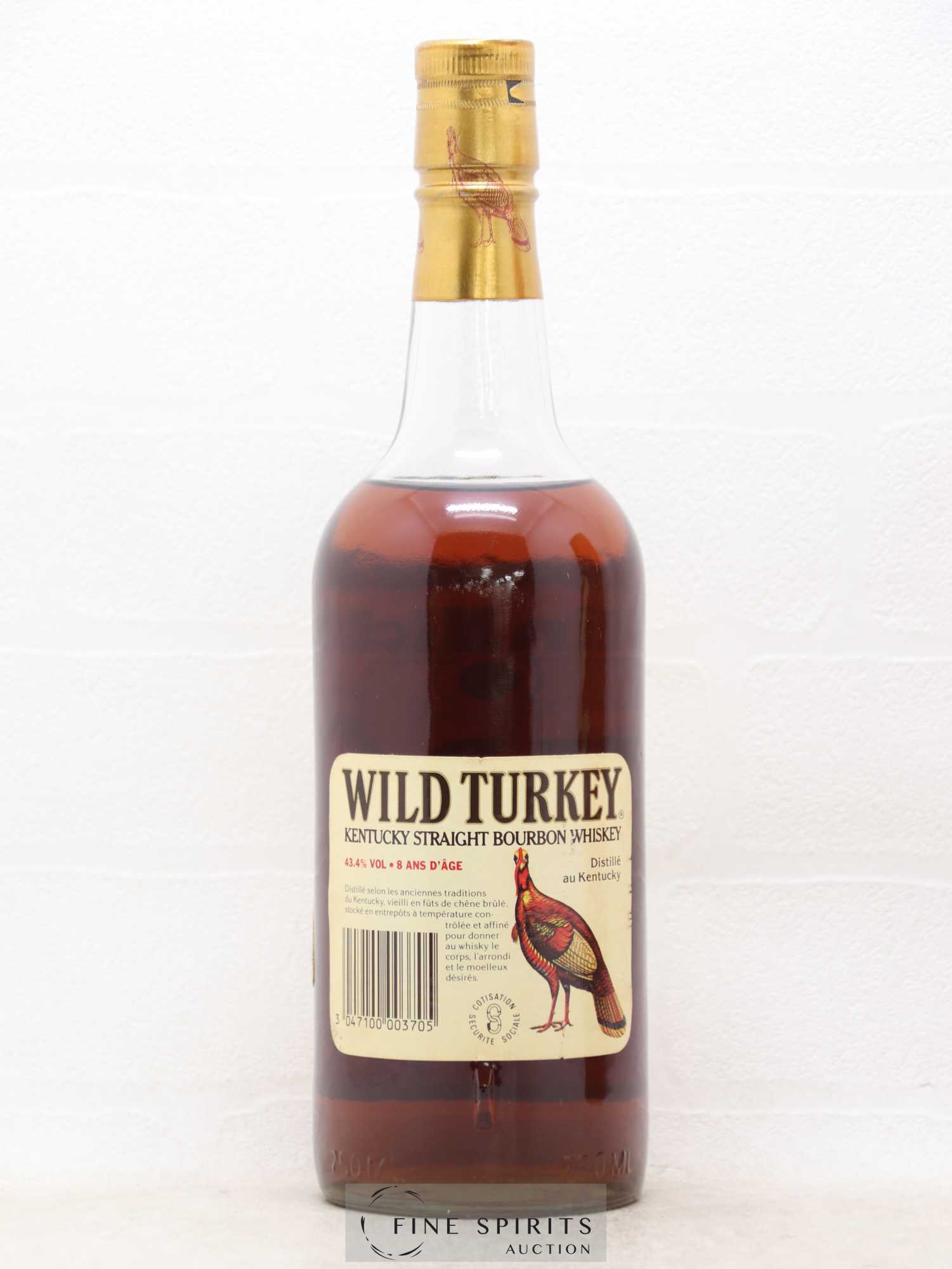 Wild Turkey 8 years Of. 86.8 Proof (75cl.) - Lot de 1 bouteille - 2