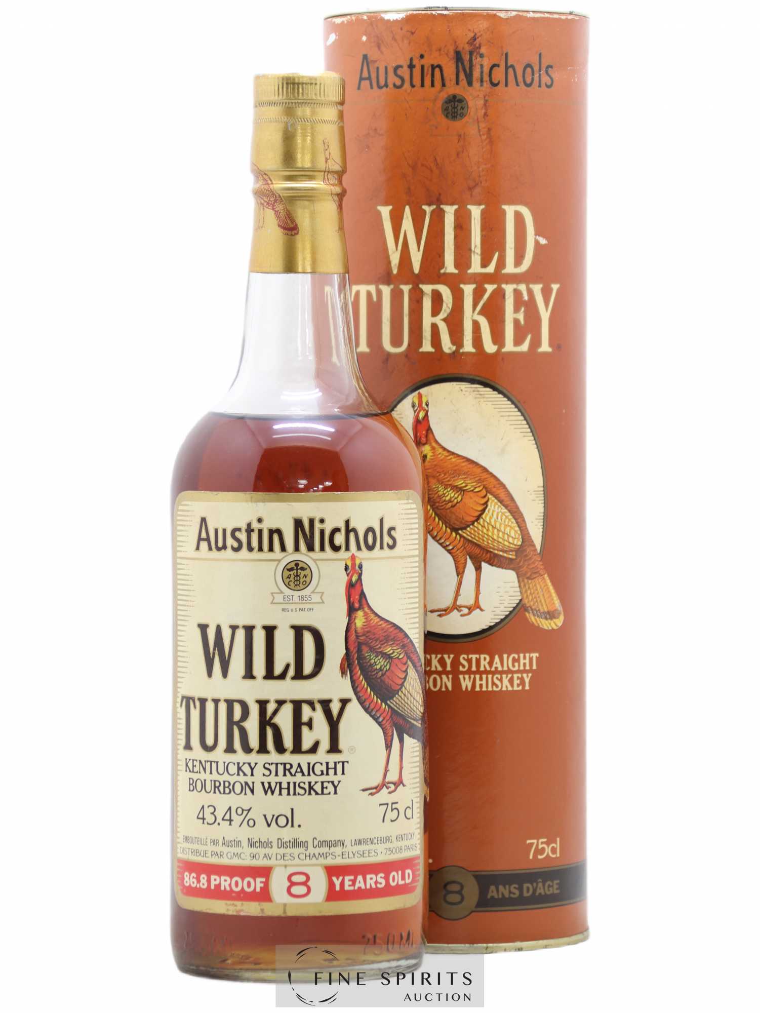 Wild Turkey 8 years Of. 86.8 Proof (75cl.) - Lot de 1 bouteille - 0