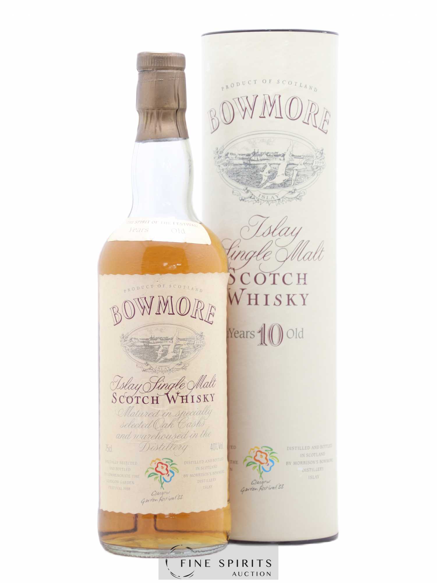 Bowmore 10 years Of. Selected Oak Casks Glasgow Garden Festival '88 - Posten von 1 Flasche - 0