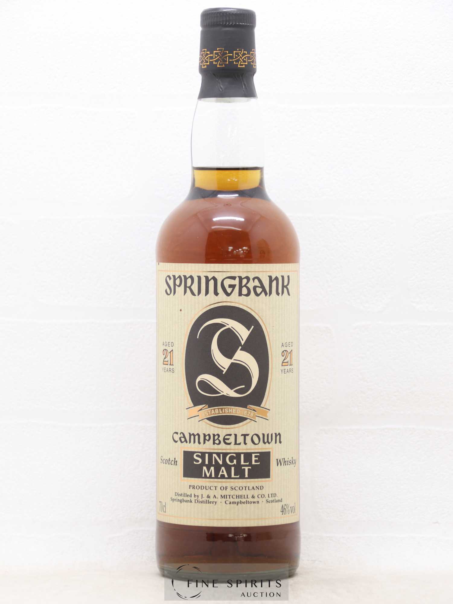Springbank 21 years Of. Parchment Label SOC. AUXIL import - Lot de 1 bouteille - 1